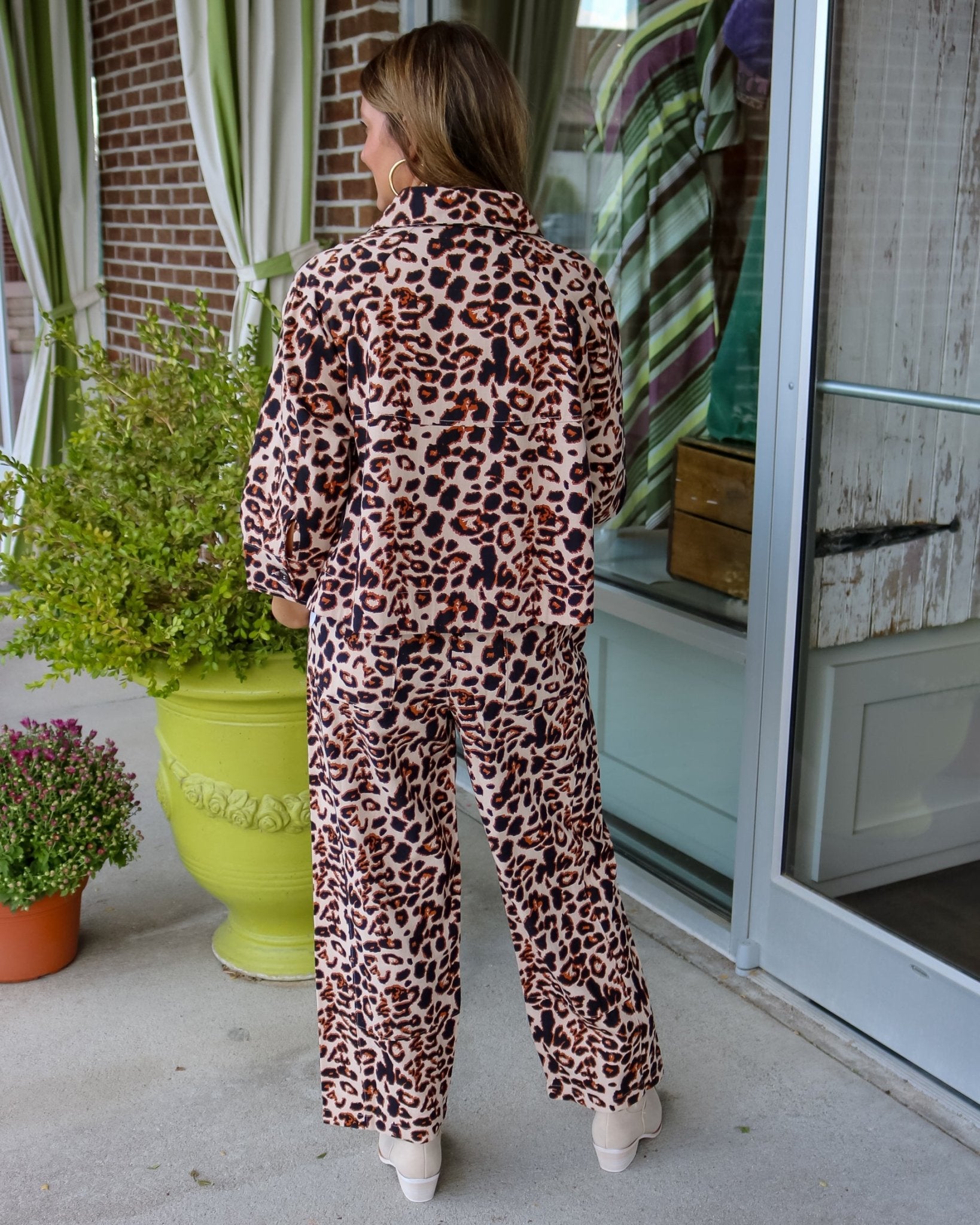 Leopard Barrel Leg Pant - Olive You BoutiqueIVY JANE231211-1221141