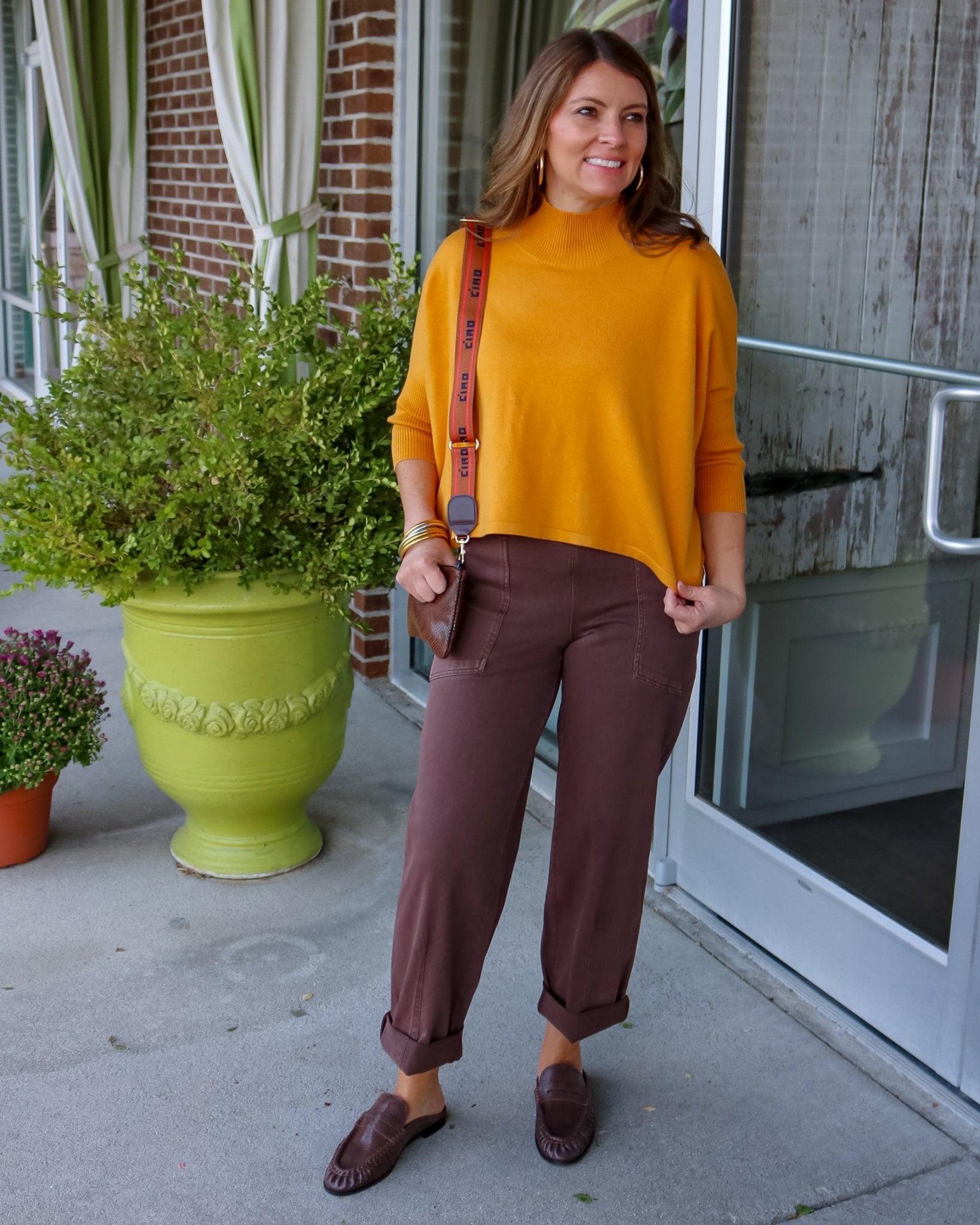 Penelope Curved Cuffed Denim- Cocoa - Olive You BoutiqueLysse2343943644
