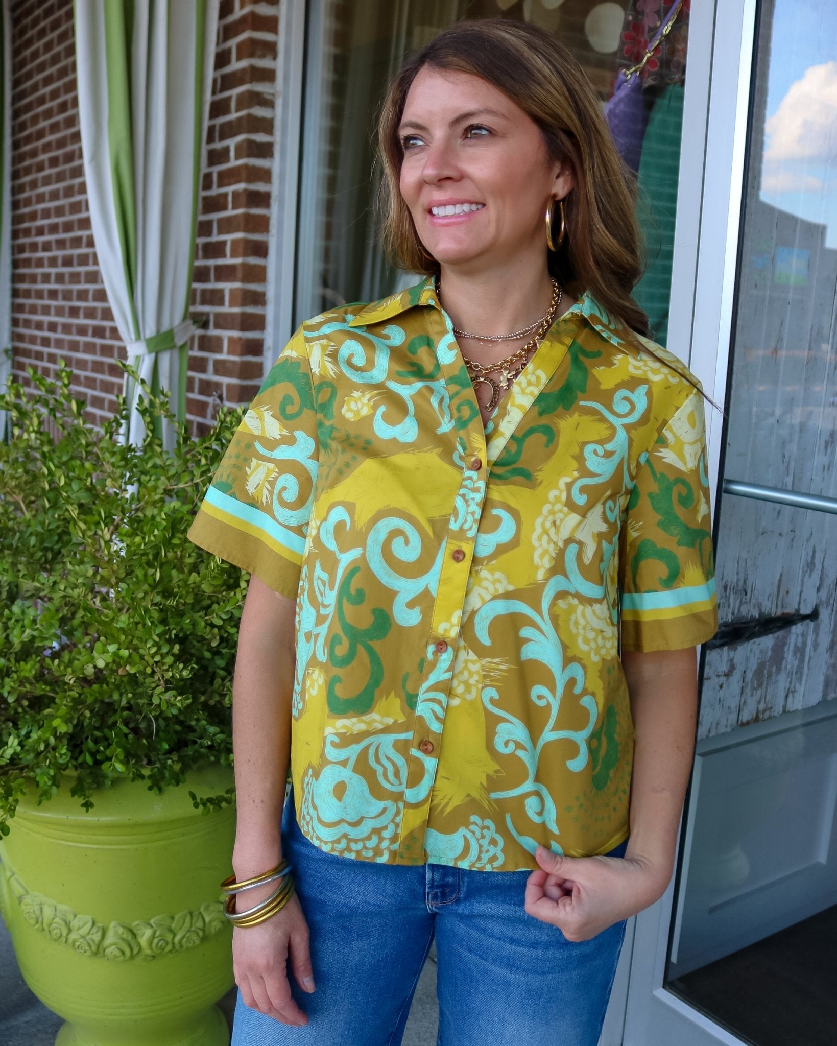 Back Smock Blouse - Olive You BoutiqueJOY JOY23366579g4975