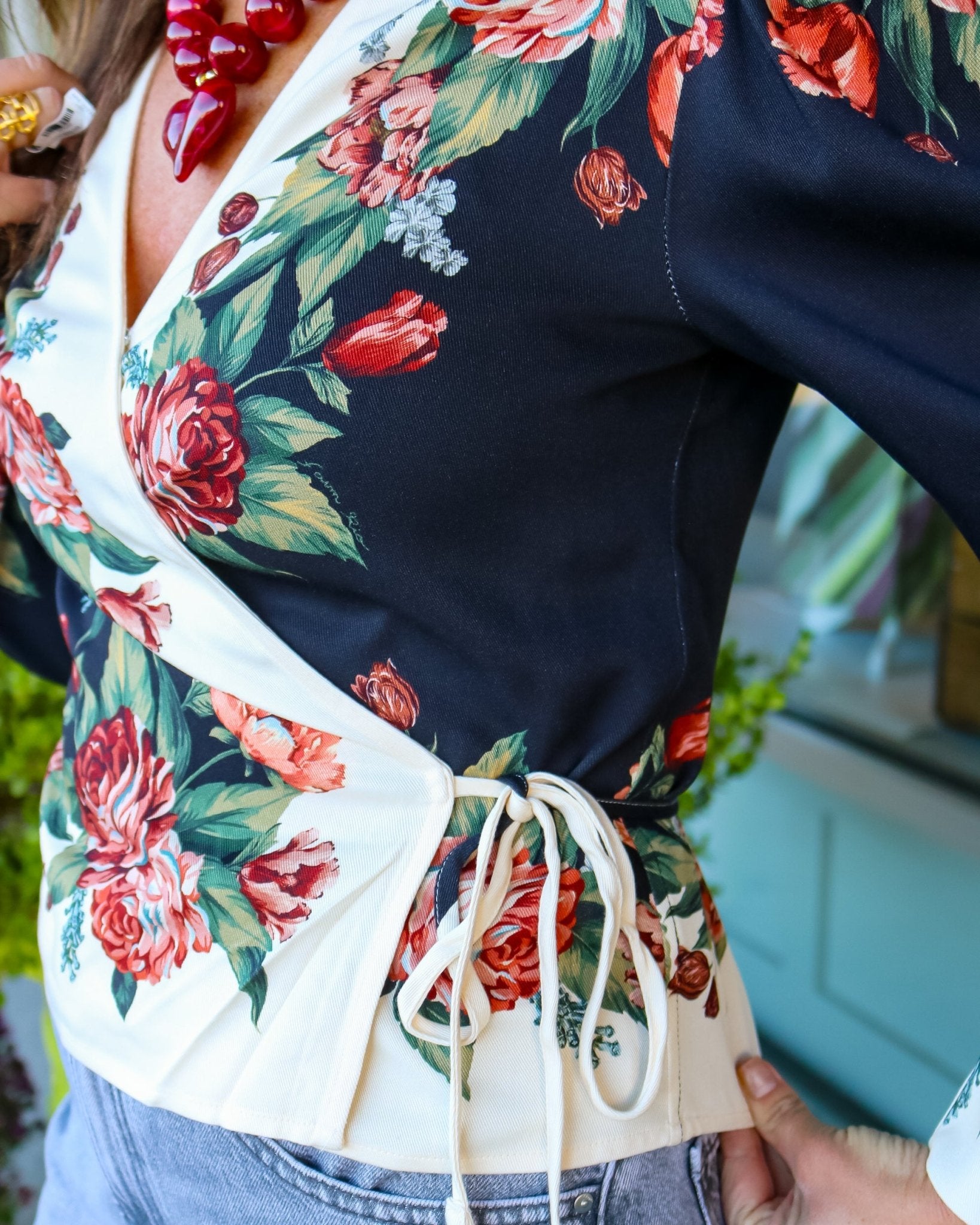 Winter Floral Cream Long Sleeve Blouse - Olive You BoutiqueFARM RIO233356362086