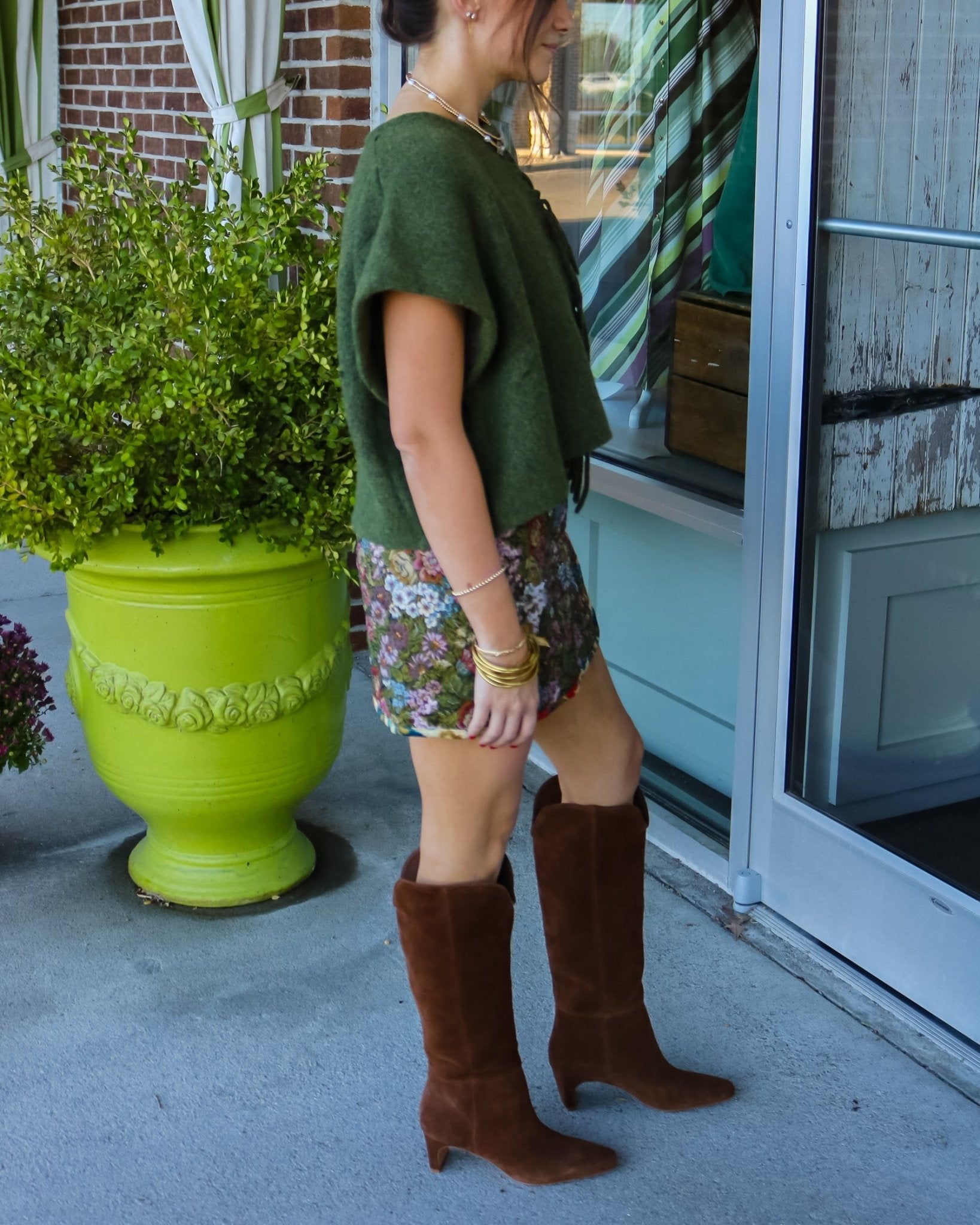 Reversible Jacquard Matelasse Mini Skirt - Olive You BoutiqueFARM RIO233350360487