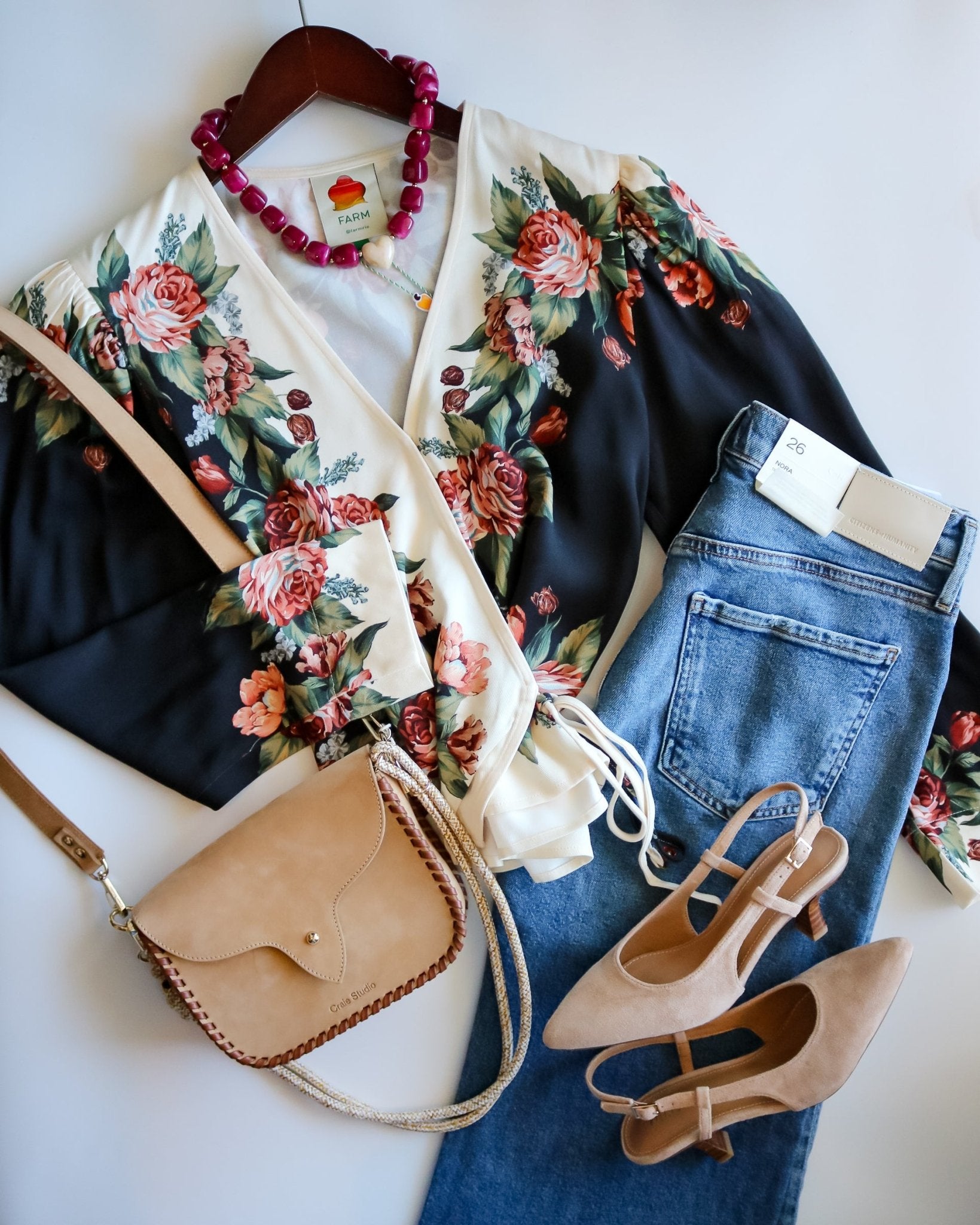 Winter Floral Cream Long Sleeve Blouse - Olive You BoutiqueFARM RIO233356362086