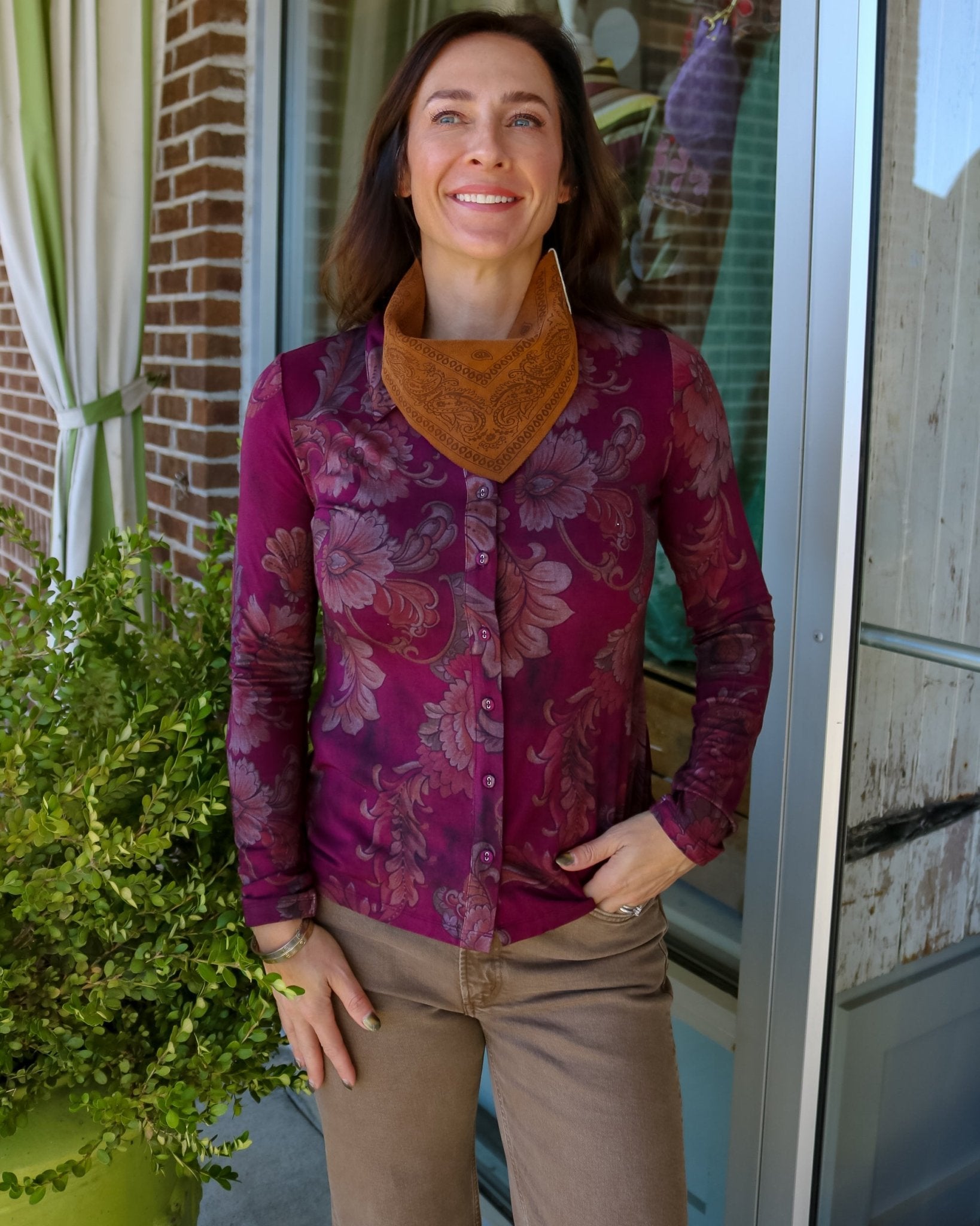 The Janie Fav Fitted Long Sleeve Button Down - Olive You BoutiqueJOHNNY WAS234757T19626A-9