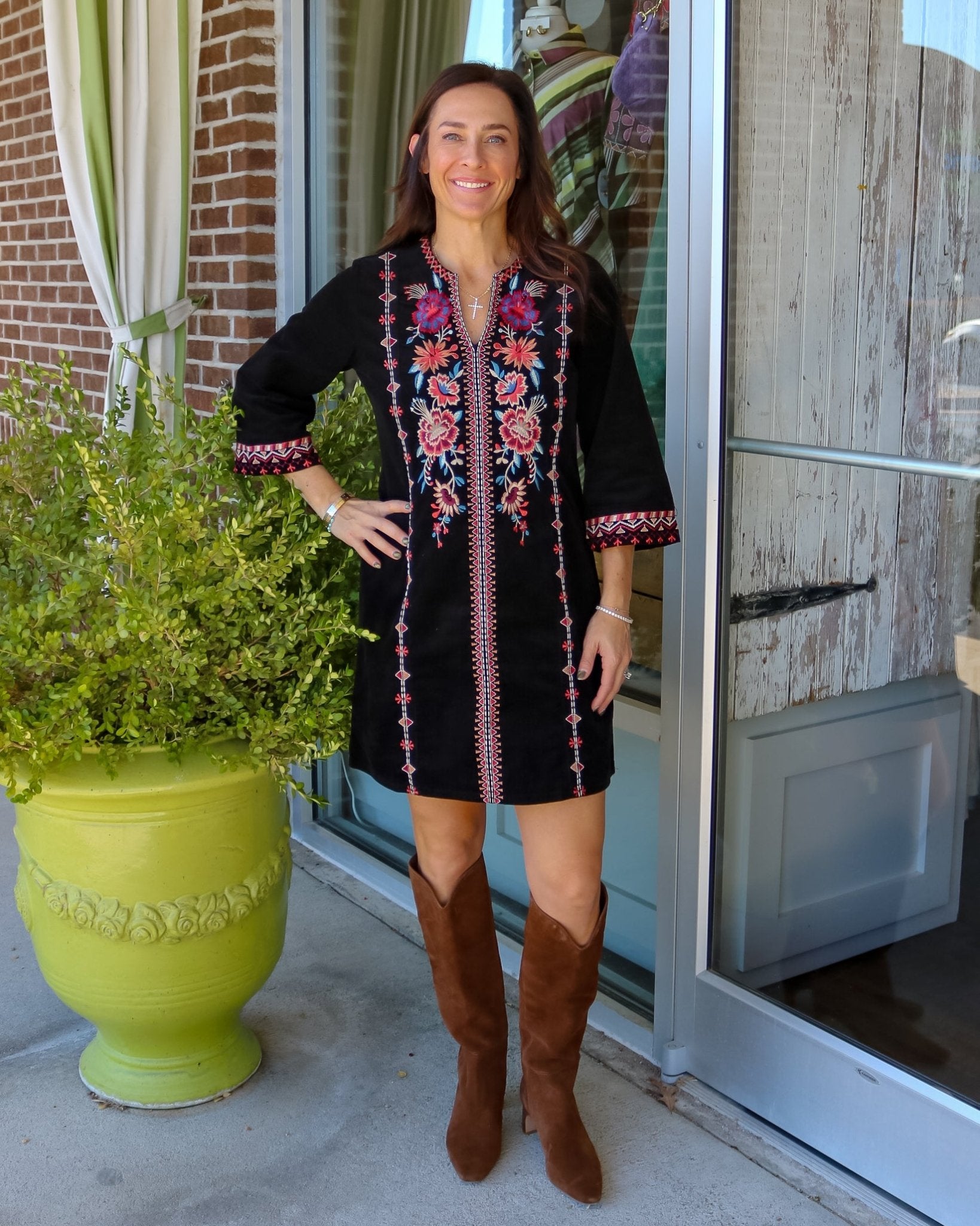 Seamed Swing Dress - Olive You BoutiqueJOHNNY WAS234768W36626-9