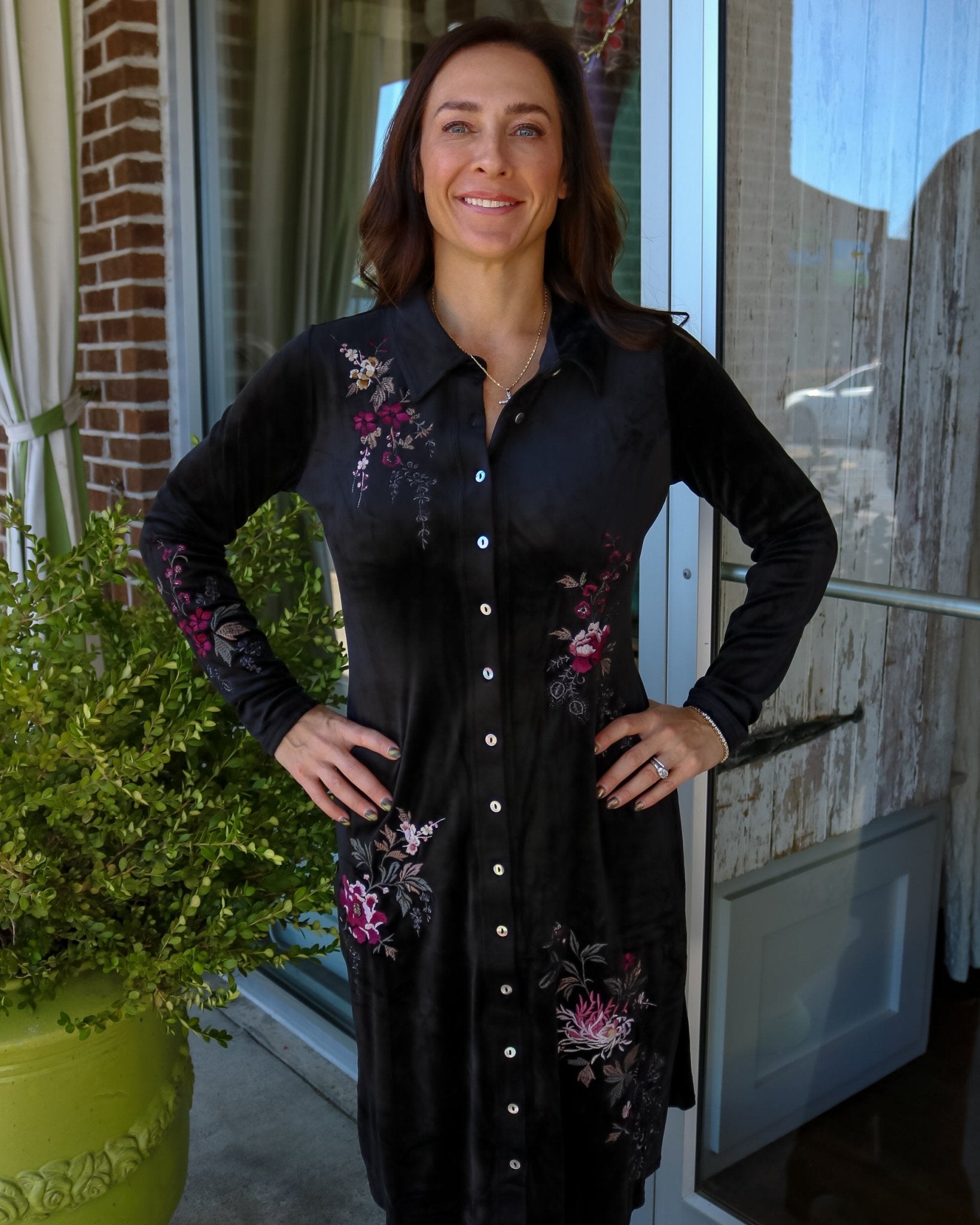 Velour Knit Shirt Dress - Olive You BoutiqueJOHNNY WAS234776J36126-9