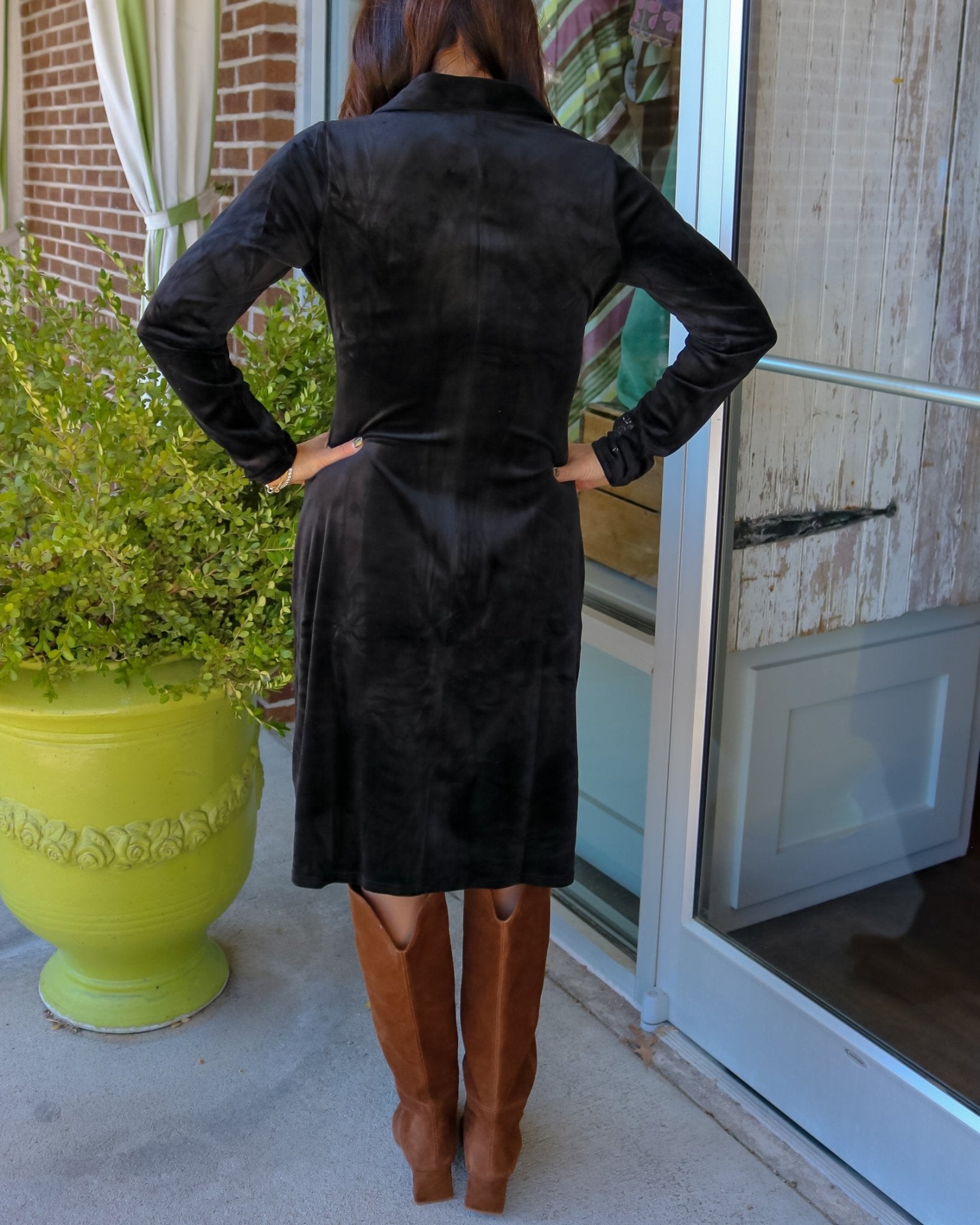 Velour Knit Shirt Dress - Olive You BoutiqueJOHNNY WAS234776J36126-9