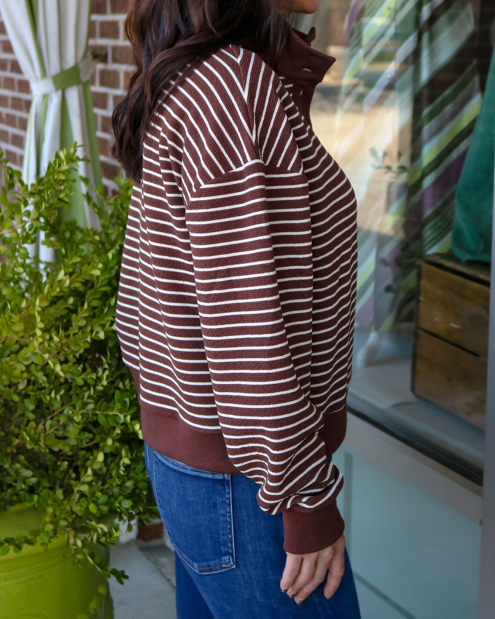Coffee Stripe Top - Olive You BoutiqueOLIVE YOU237824T34038