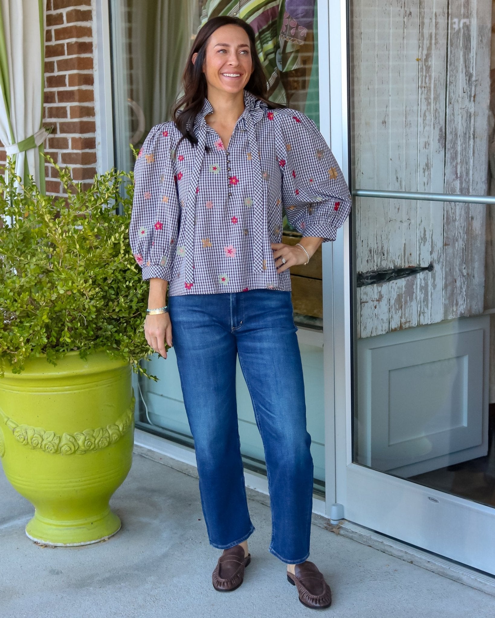 Checked In Bloom Top - Olive You BoutiqueOLIVE YOU237790T33418
