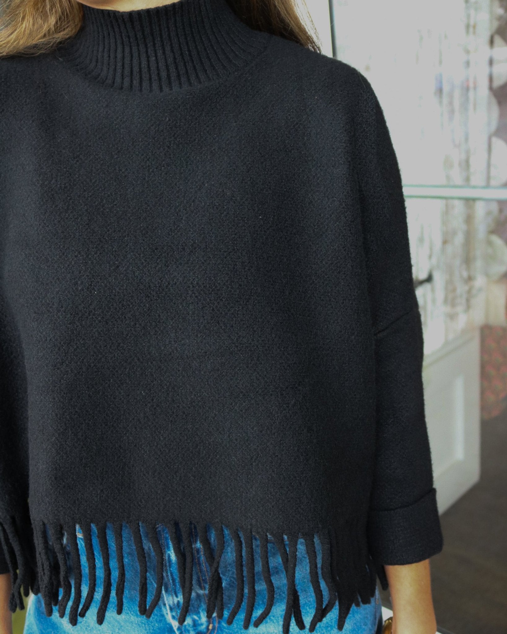 Sachi Aja Sweater with Fringe - Black - Olive You BoutiqueKERISMA INC238027M6423-black
