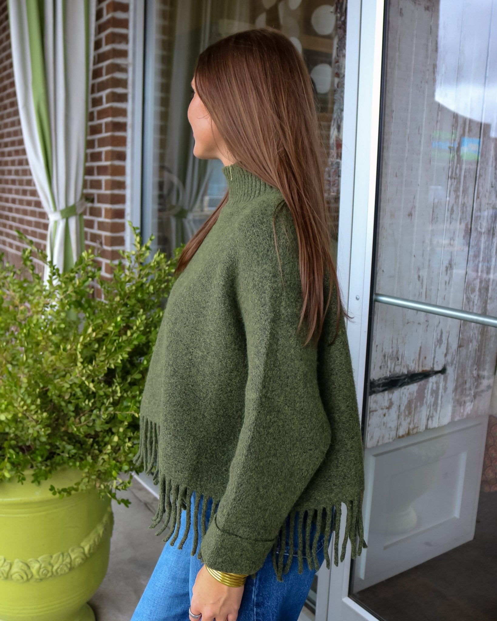 Sachi Aja Sweater with Fringe - Olive Jade - Olive You BoutiqueKERISMA INC238029M6423-olivejade