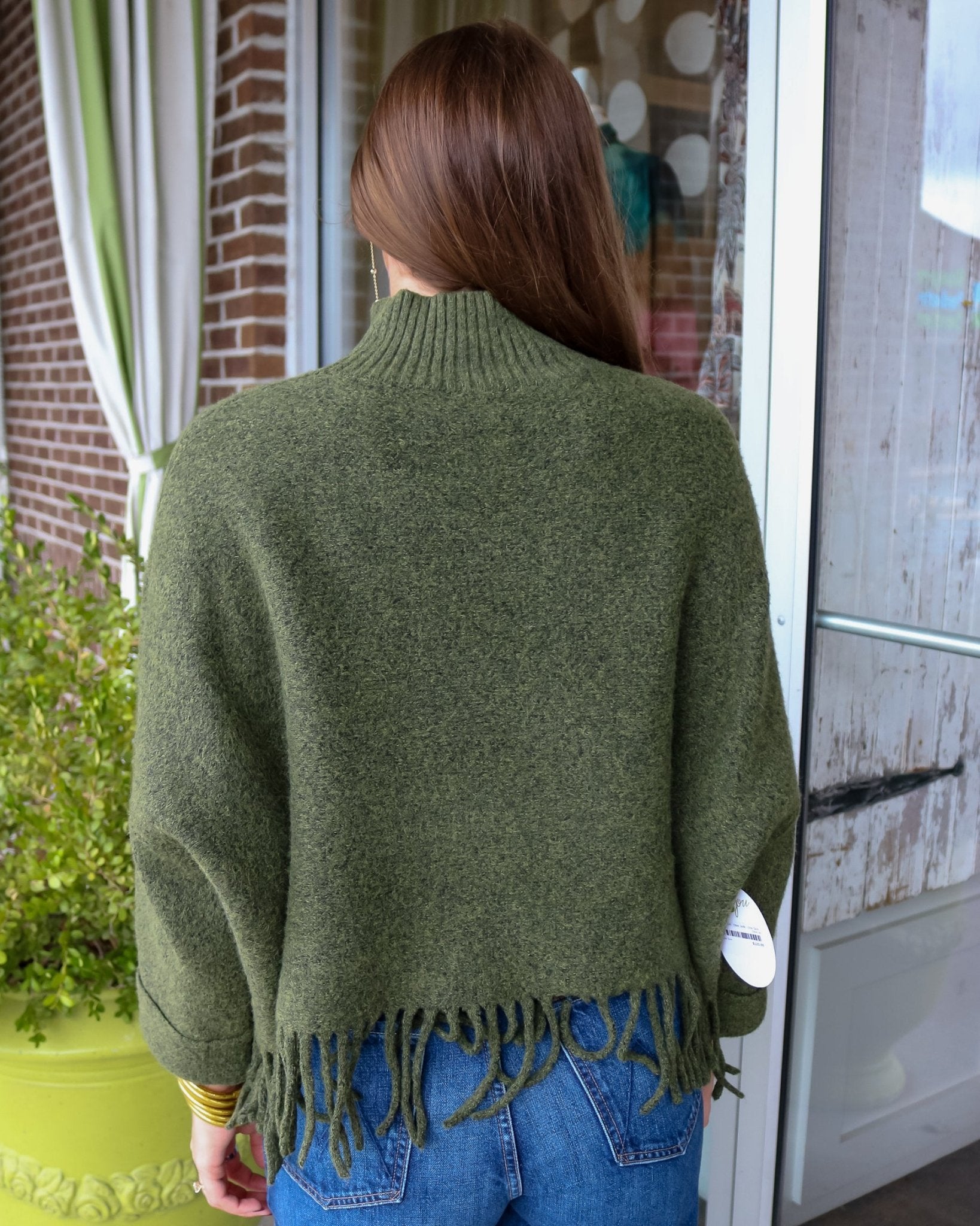 Sachi Aja Sweater with Fringe - Olive Jade - Olive You BoutiqueKERISMA INC238029M6423-olivejade