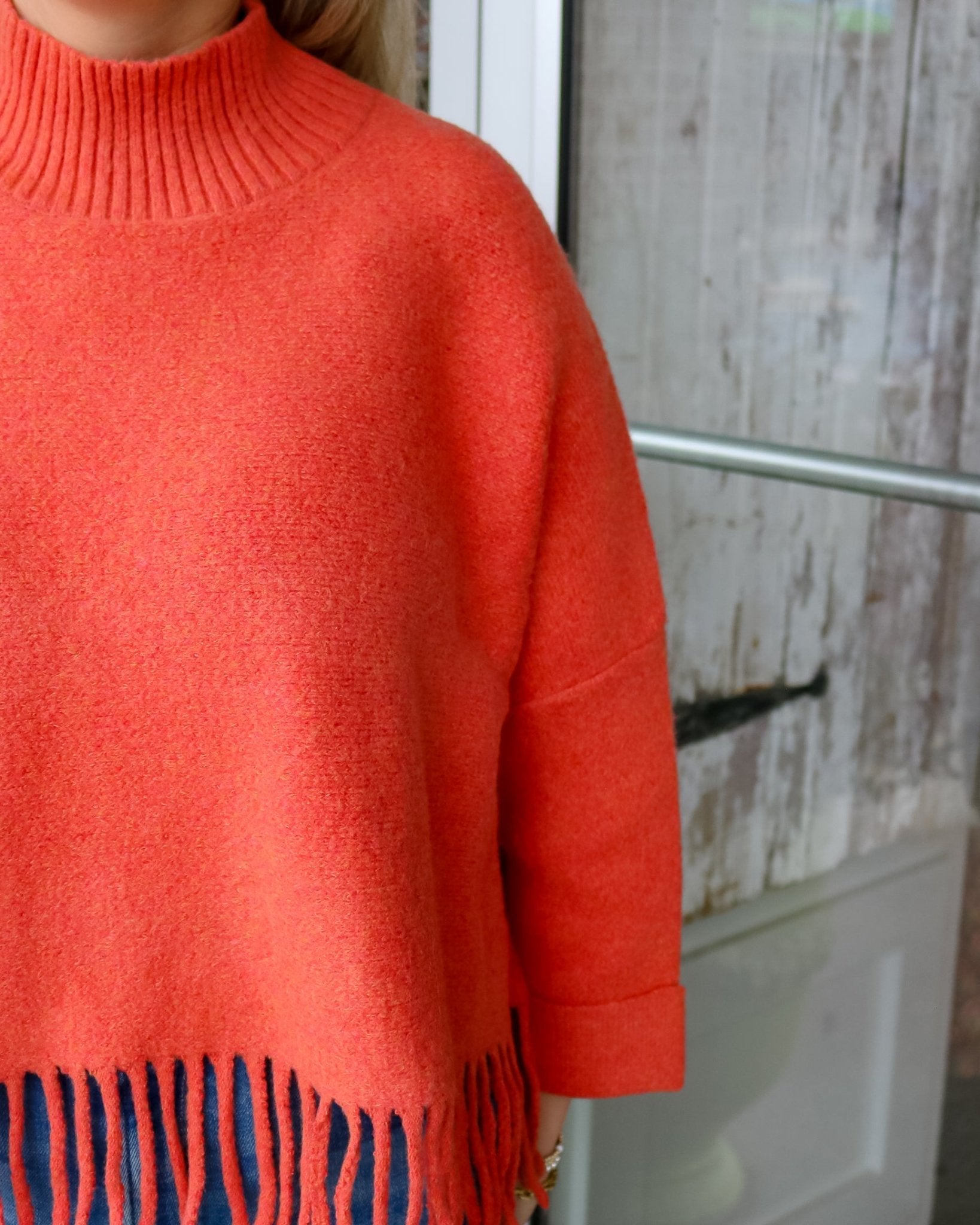 Sachi Aja Sweater with Fringe - Tangerine Glow - Olive You BoutiqueKERISMA INC238028M6423-tangglow
