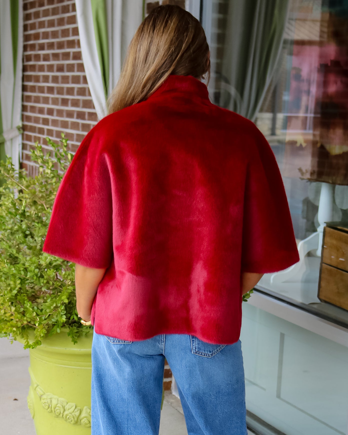 Faux Fur Capelet - Scarlett Red - Olive You BoutiqueIVY JANE238043130255-scarlettred