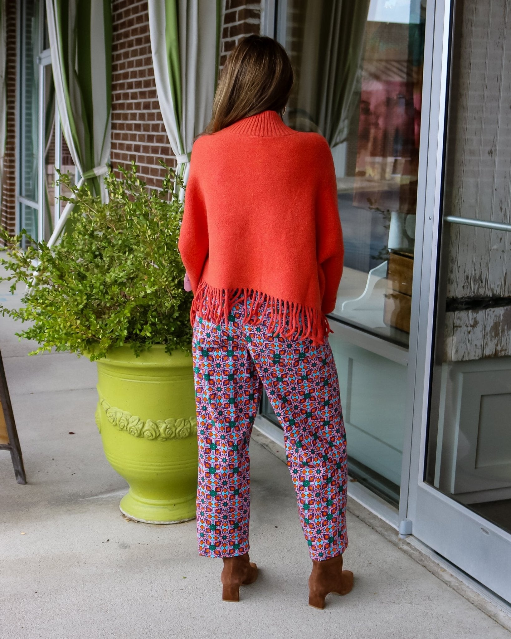 Sachi Aja Sweater with Fringe - Tangerine Glow - Olive You BoutiqueKERISMA INC238028M6423-tangglow