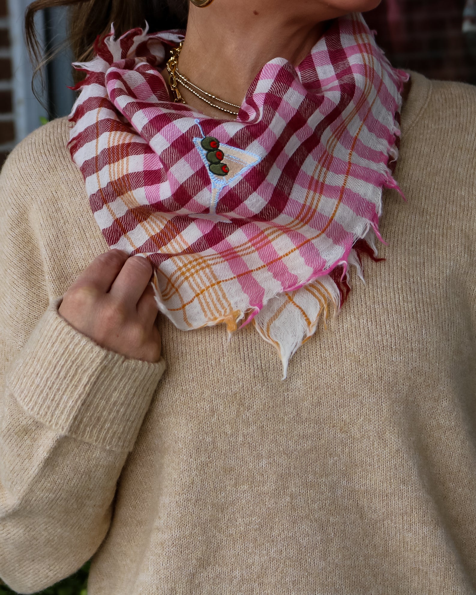 Small Check Scarf - Pink Martini - Olive You BoutiqueVISMAYA23799120241- Pink