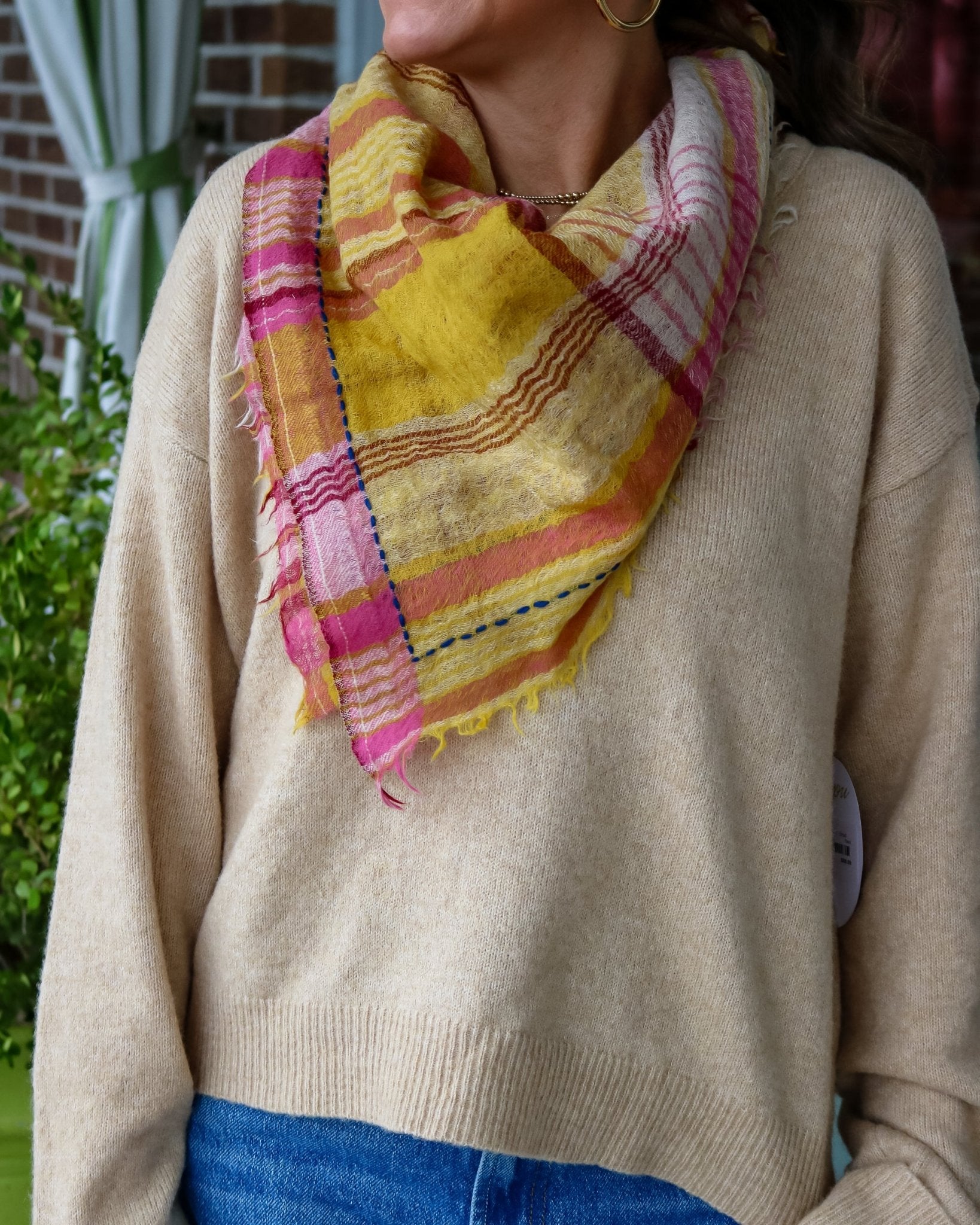 Yellow Check Scarf - Olive You BoutiqueVISMAYA23798120239-yellow