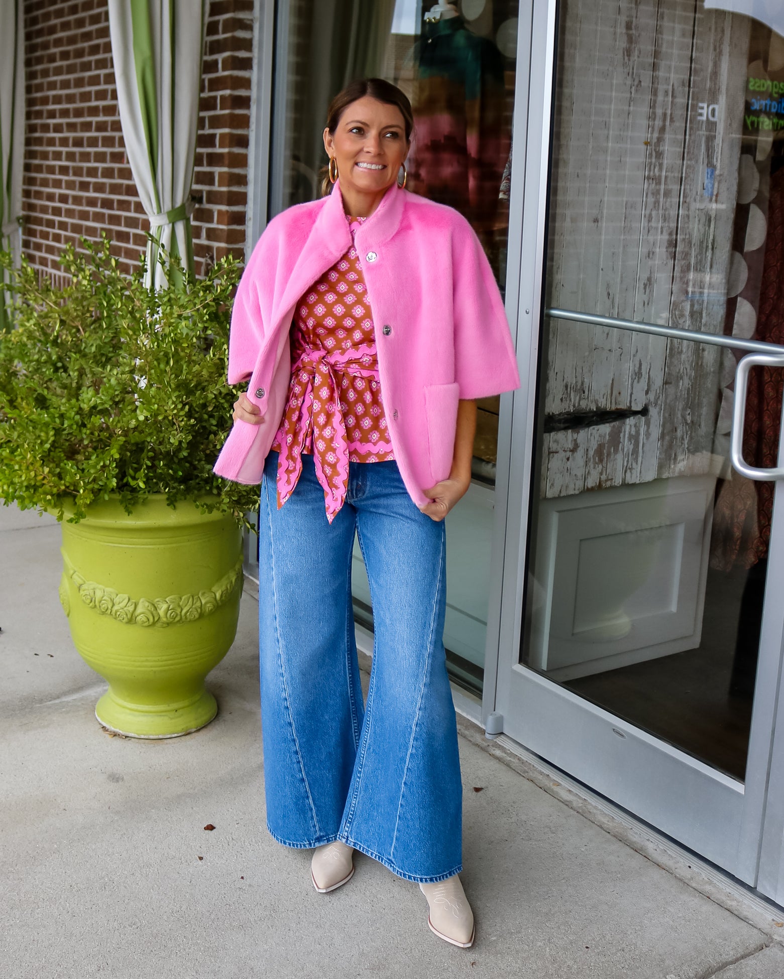 Faux Fur Capelet - Pink - Olive You BoutiqueIVY JANE238039130255-pink