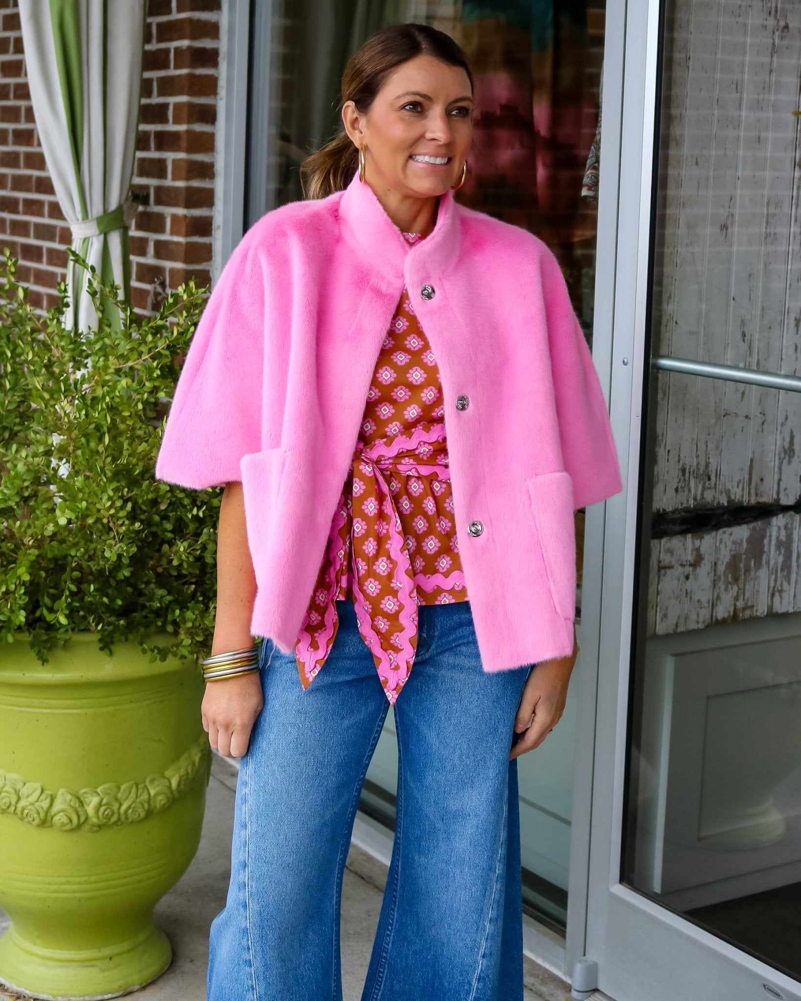 Faux Fur Capelet - Pink - Olive You BoutiqueIVY JANE238039130255-pink