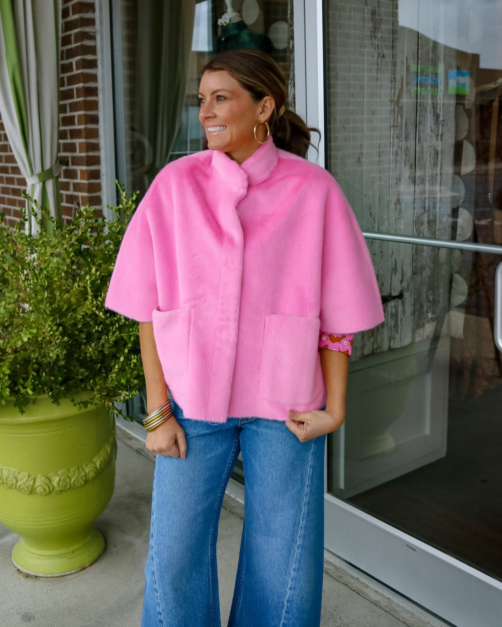 Faux Fur Capelet - Pink - Olive You BoutiqueIVY JANE238039130255-pink