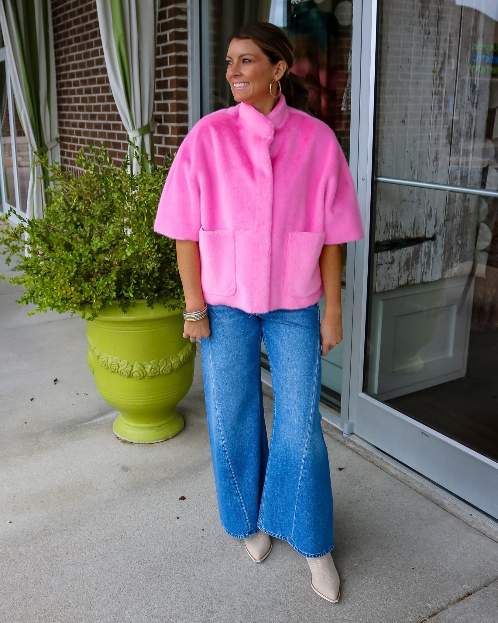 Faux Fur Capelet - Pink - Olive You BoutiqueIVY JANE238039130255-pink