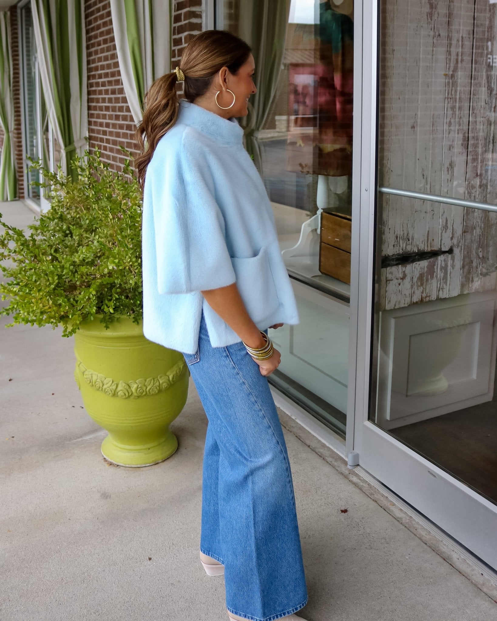 Faux Fur Capelet - Blue - Olive You BoutiqueIVY JANE238035130255-blue