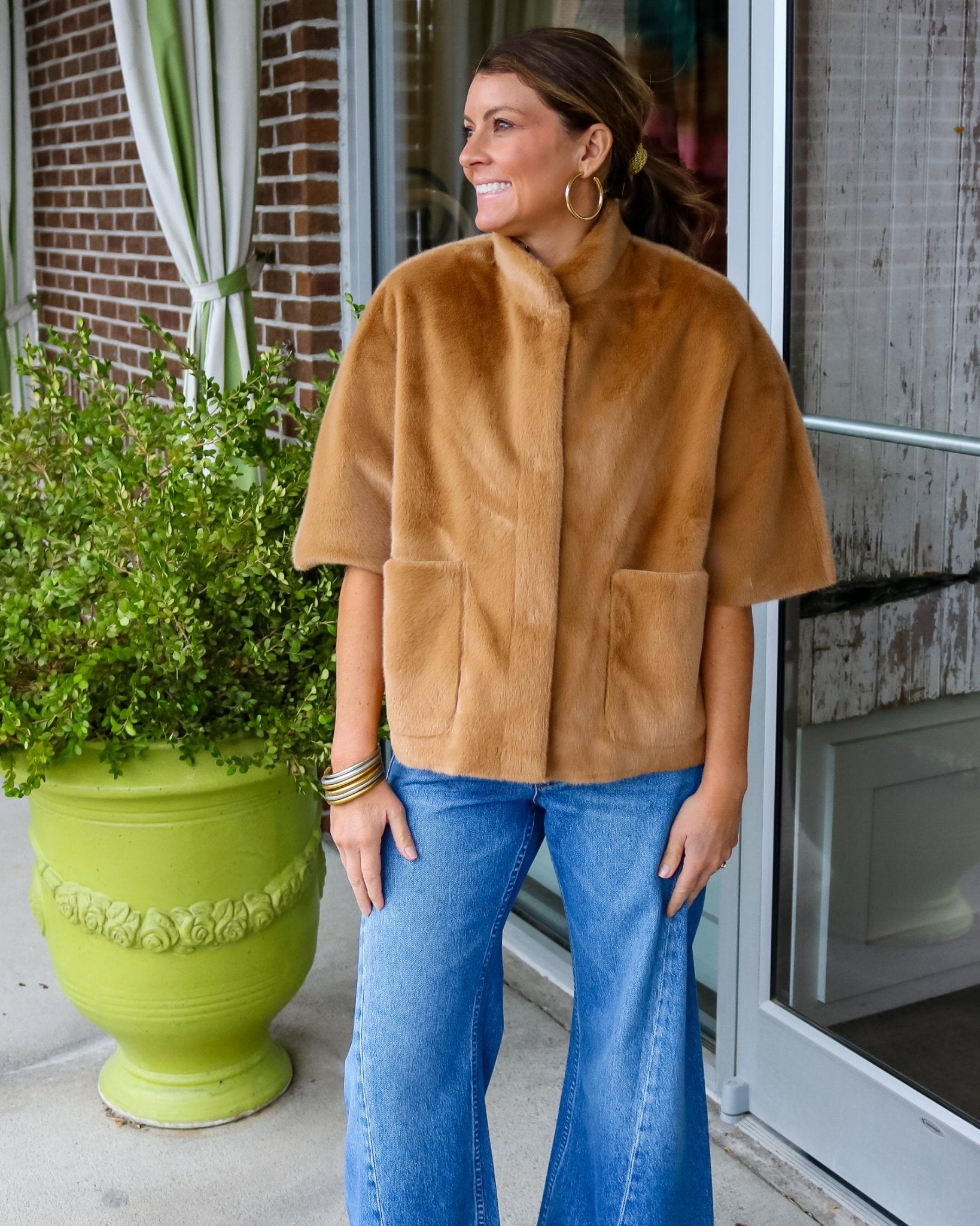 Faux Fur Capelet - Camel - Olive You BoutiqueIVY JANE238031130255-camel