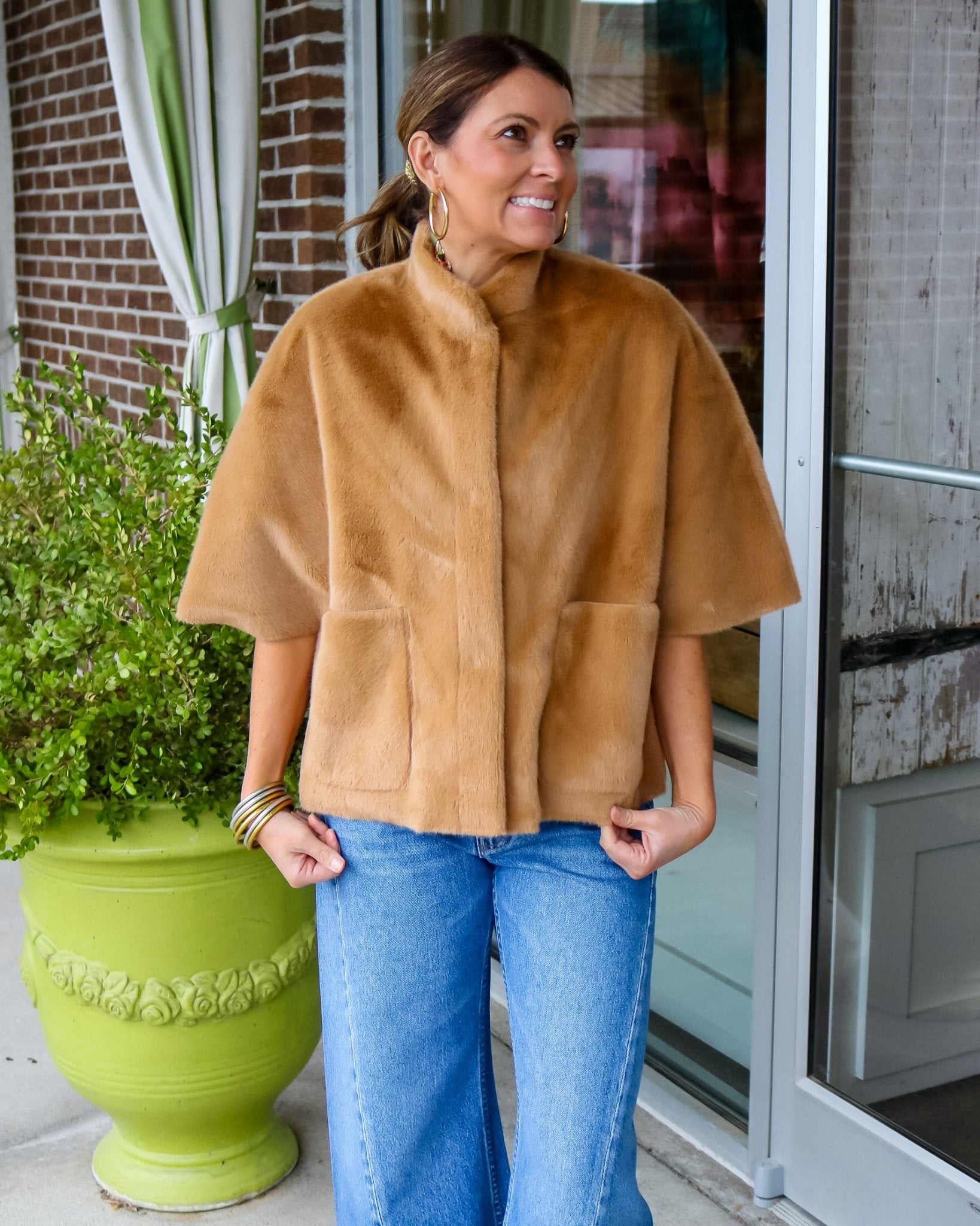 Faux Fur Capelet - Camel - Olive You BoutiqueIVY JANE238031130255-camel