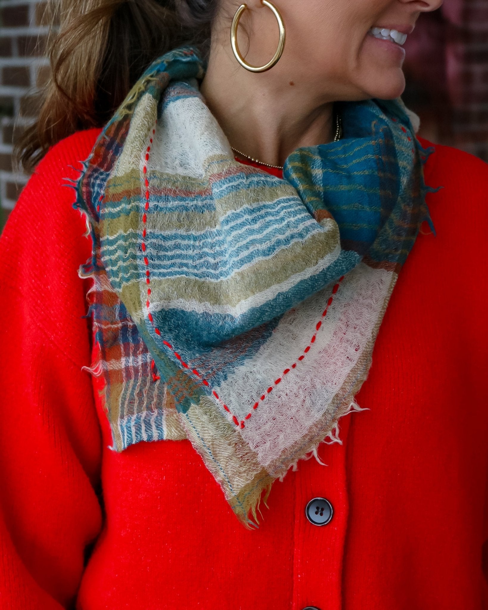 Teal Check Scarf - Olive You BoutiqueVISMAYA23798220239-teal