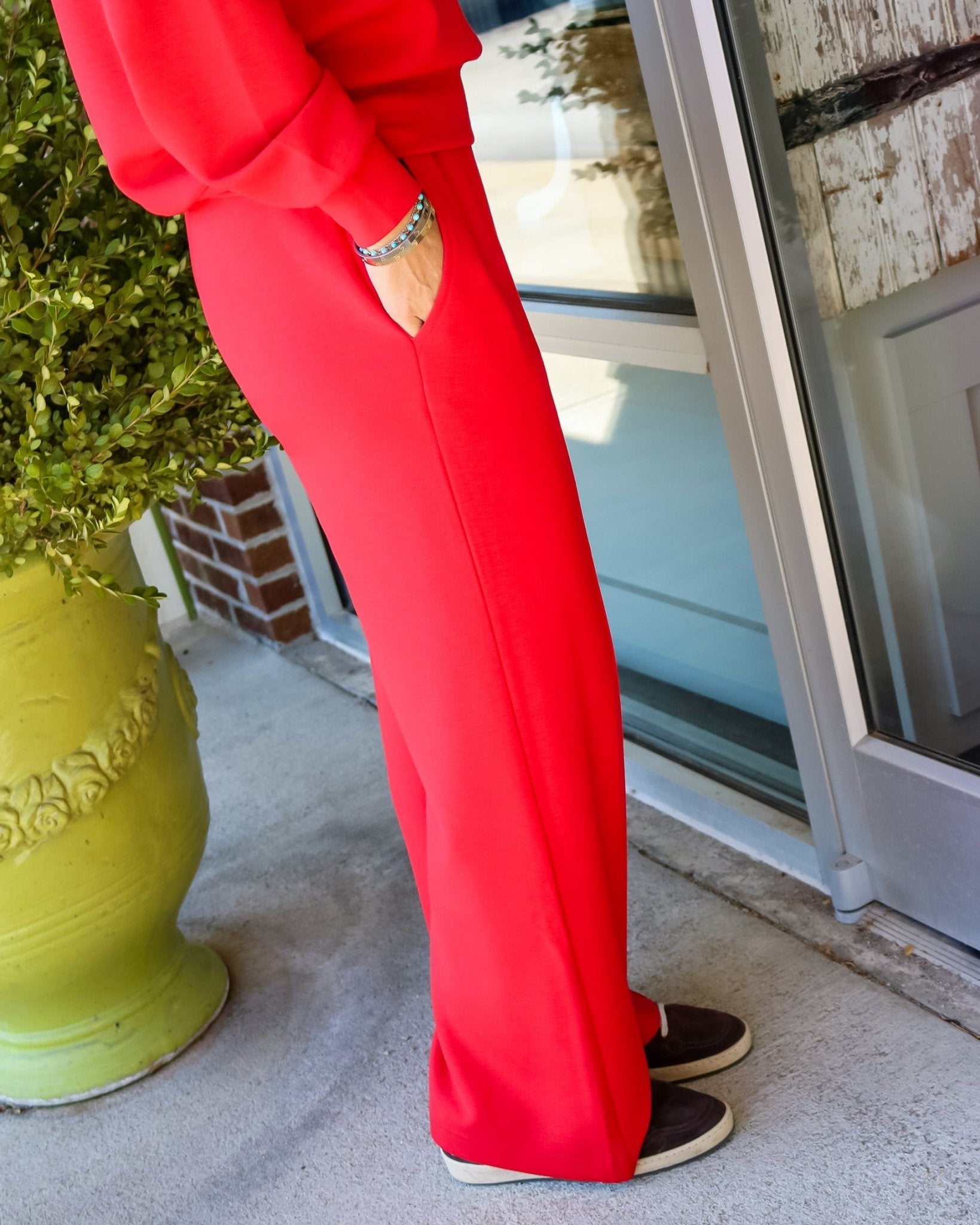 The Wide Leg Pant 30 - Red Marl - Olive You BoutiqueVARLEY238167VAR02105-redmarl