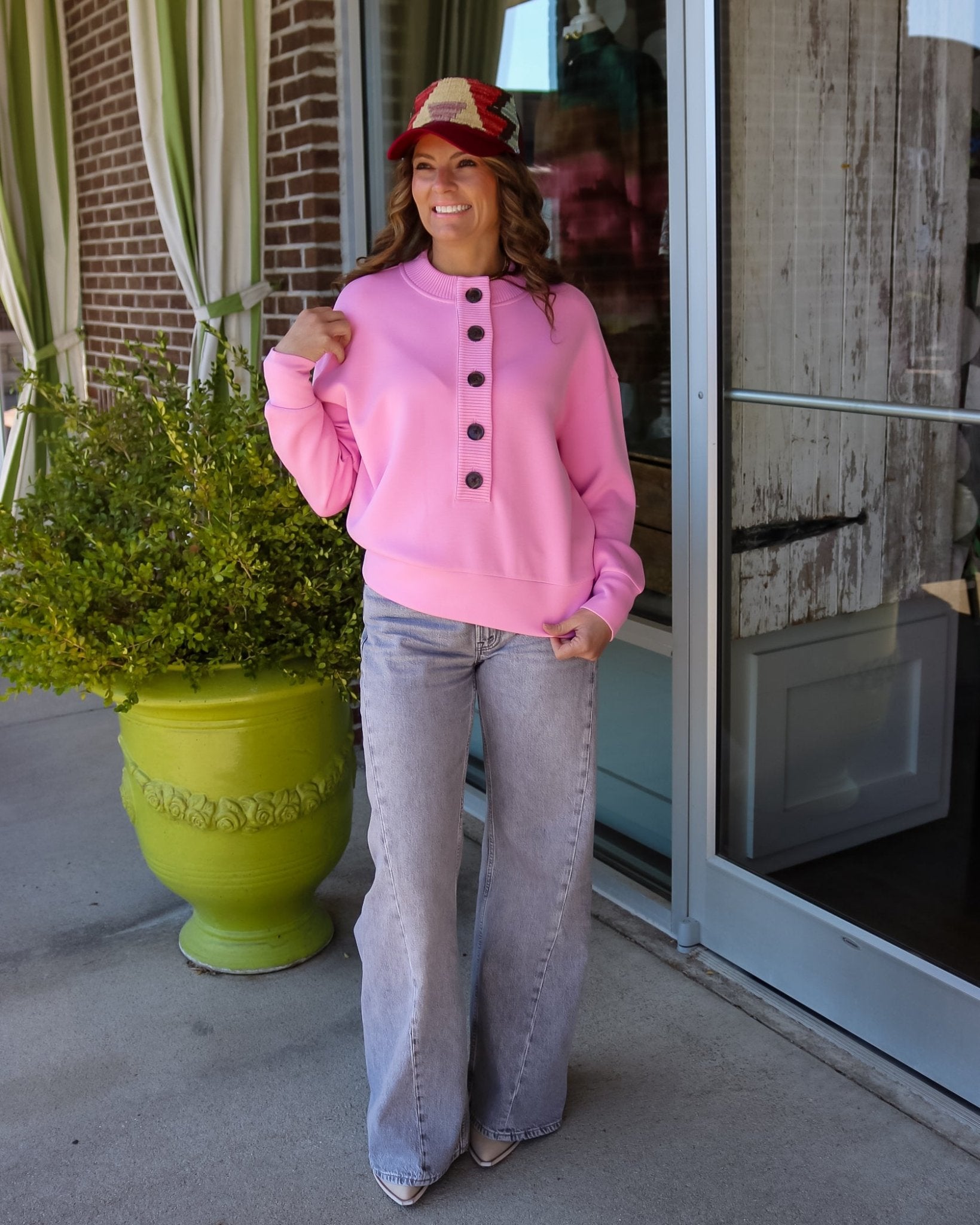 Reena Button Front Sweat - Olive You BoutiqueVARLEY233571VAR03387
