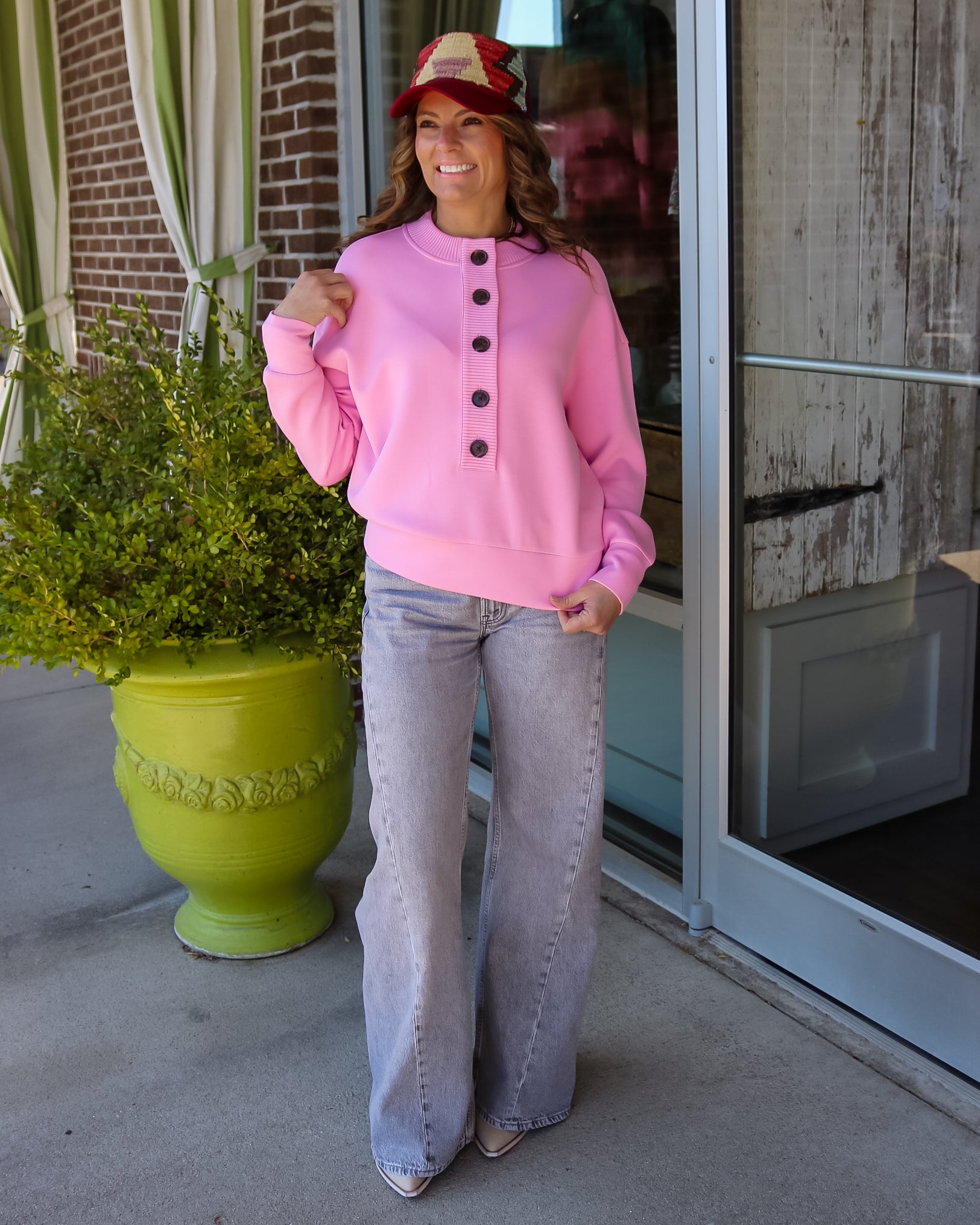 Reena Button Front Sweat - Olive You BoutiqueVARLEY233571VAR03387