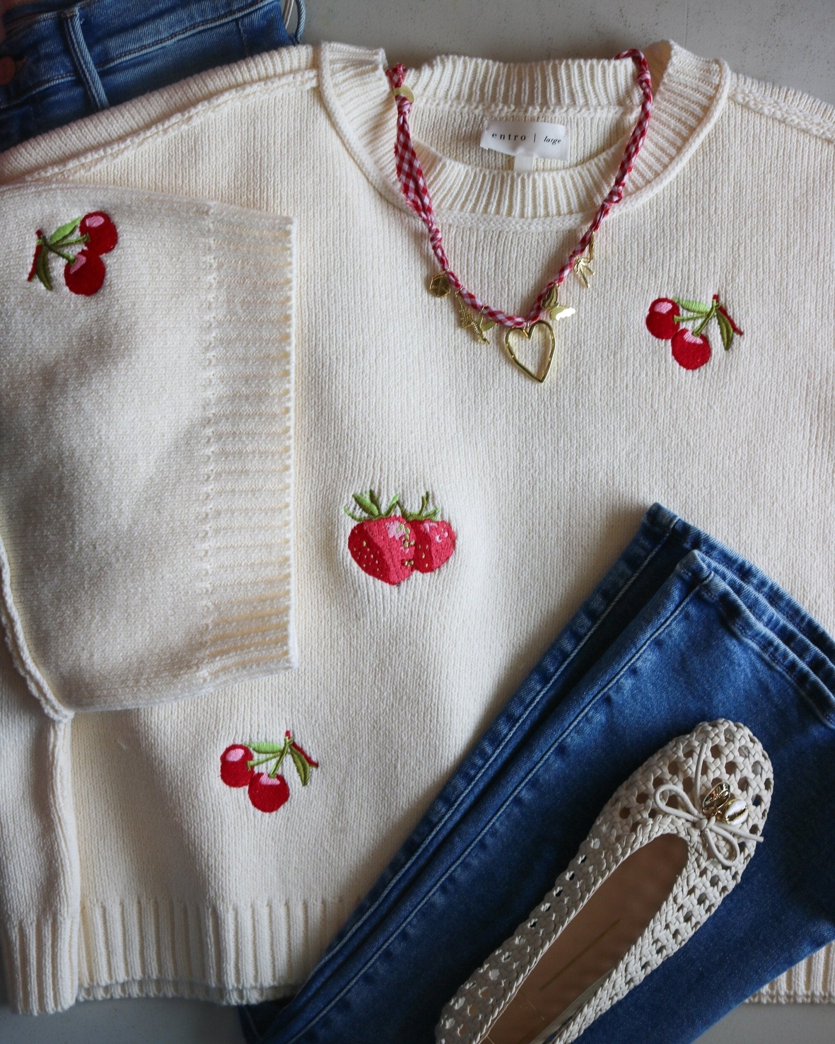 Short Sleeve Fruit Sweater - Olive You BoutiqueOLIVE YOU230948T28678
