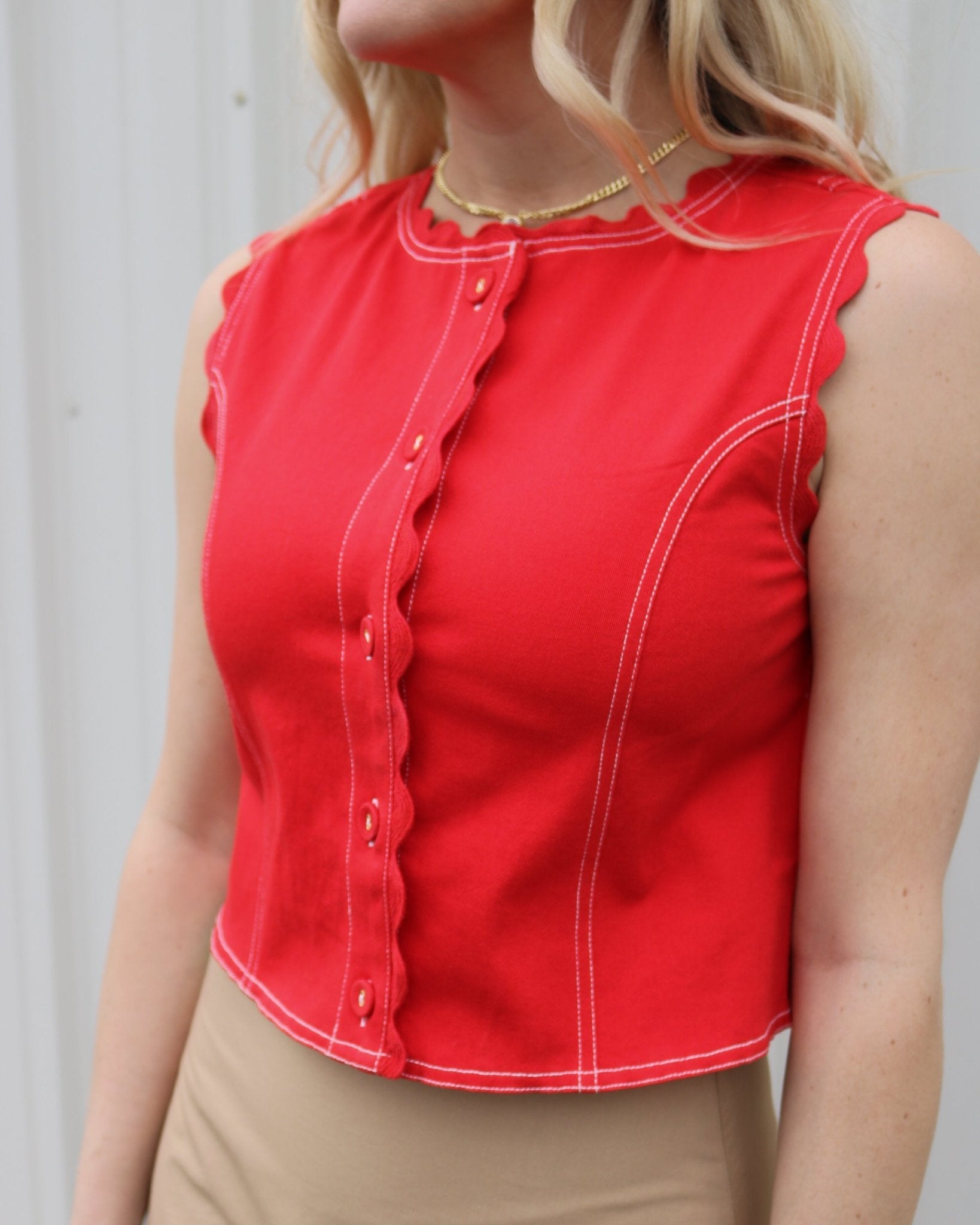 Rory Cropped Button Down Tank - Olive You BoutiqueELIZABETH JAMES THE LABEL227764278279