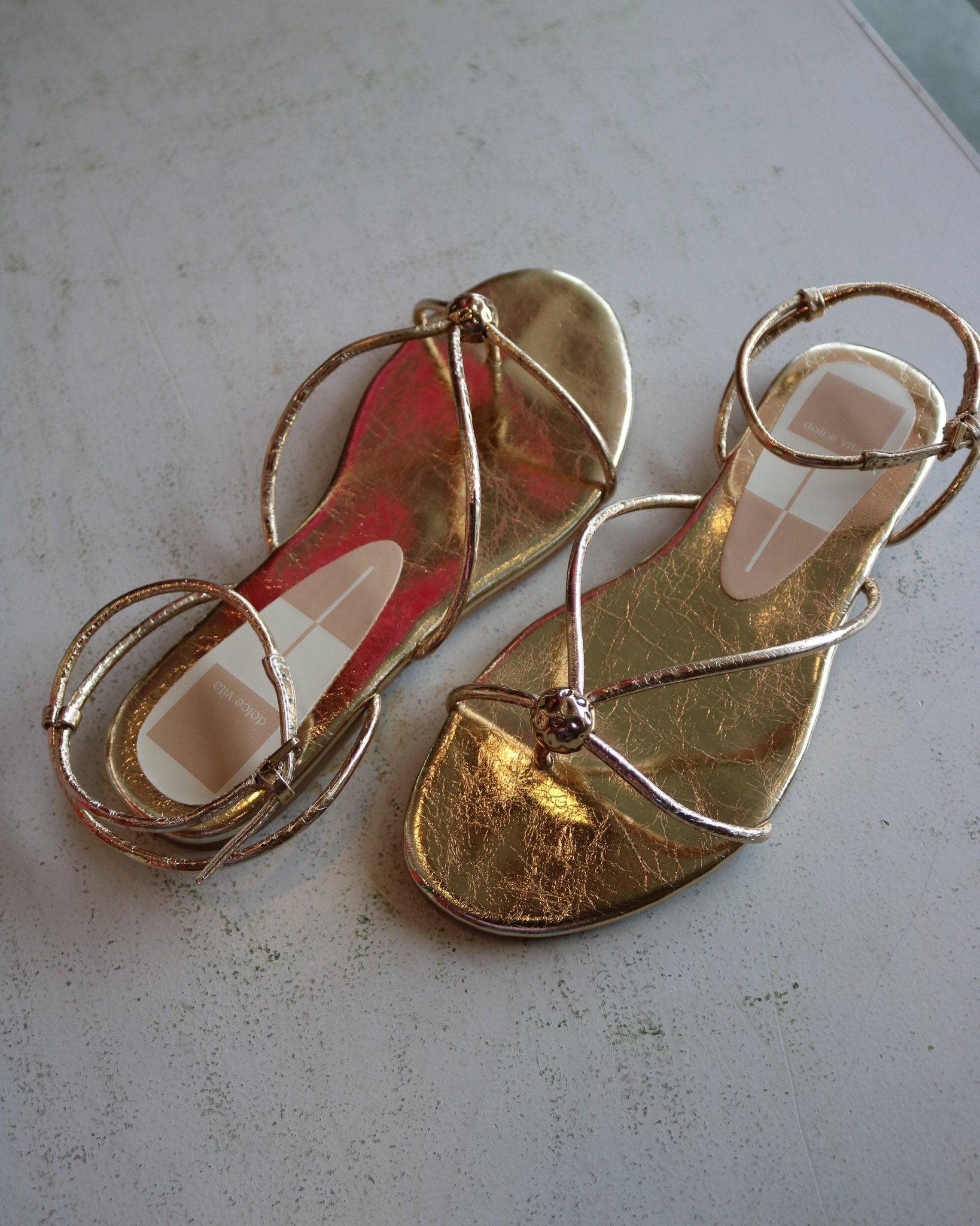 Kenley Gold Leather Sandals - Olive You BoutiqueDOLCE VITA227090
