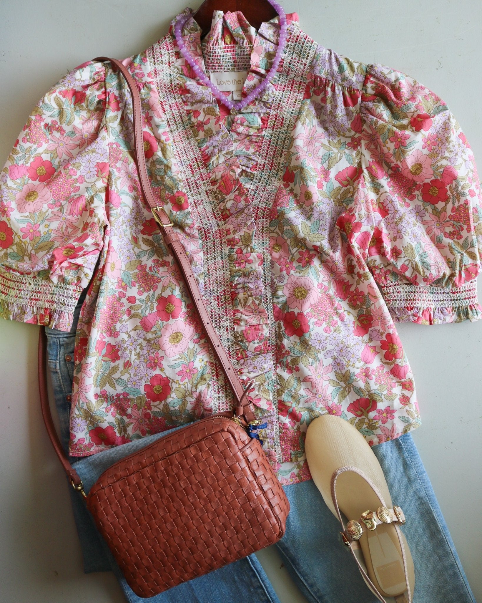 Floral Ruffle Detail Blouse - Olive You BoutiqueLOVE THE LABEL229124L2602-3705
