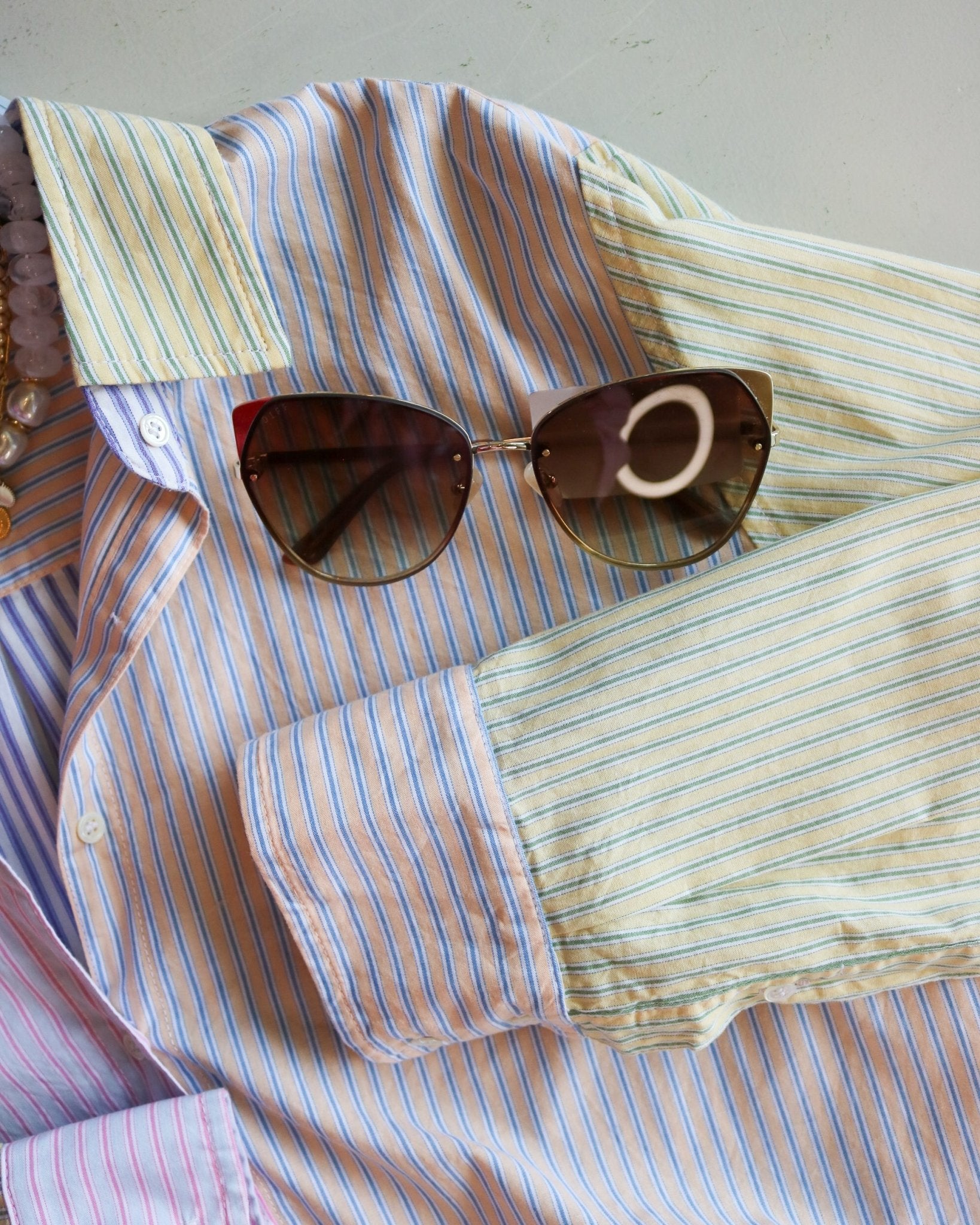 Mixed Stripe Button Down Top - Olive You BoutiqueXIRENA22928318453989