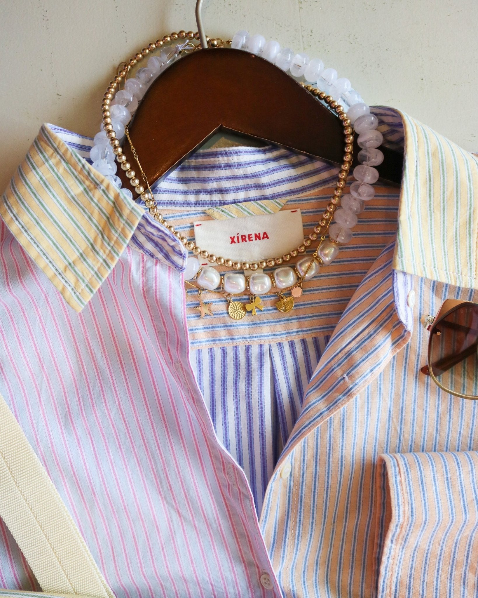 Mixed Stripe Button Down Top - Olive You BoutiqueXIRENA22928318453989