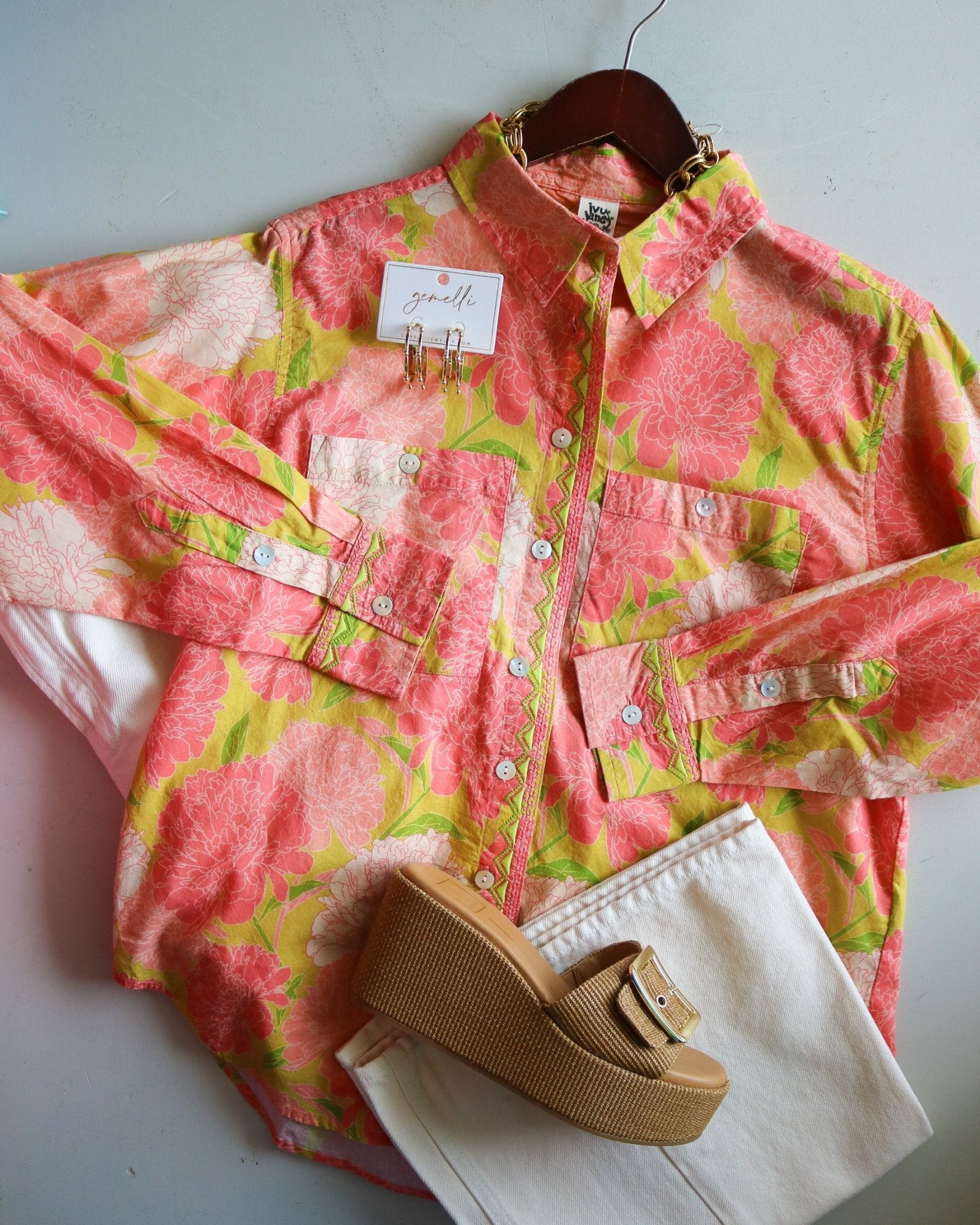 Blooms a Plenty Button Down Top - Olive You BoutiqueIVY JANE226823641506