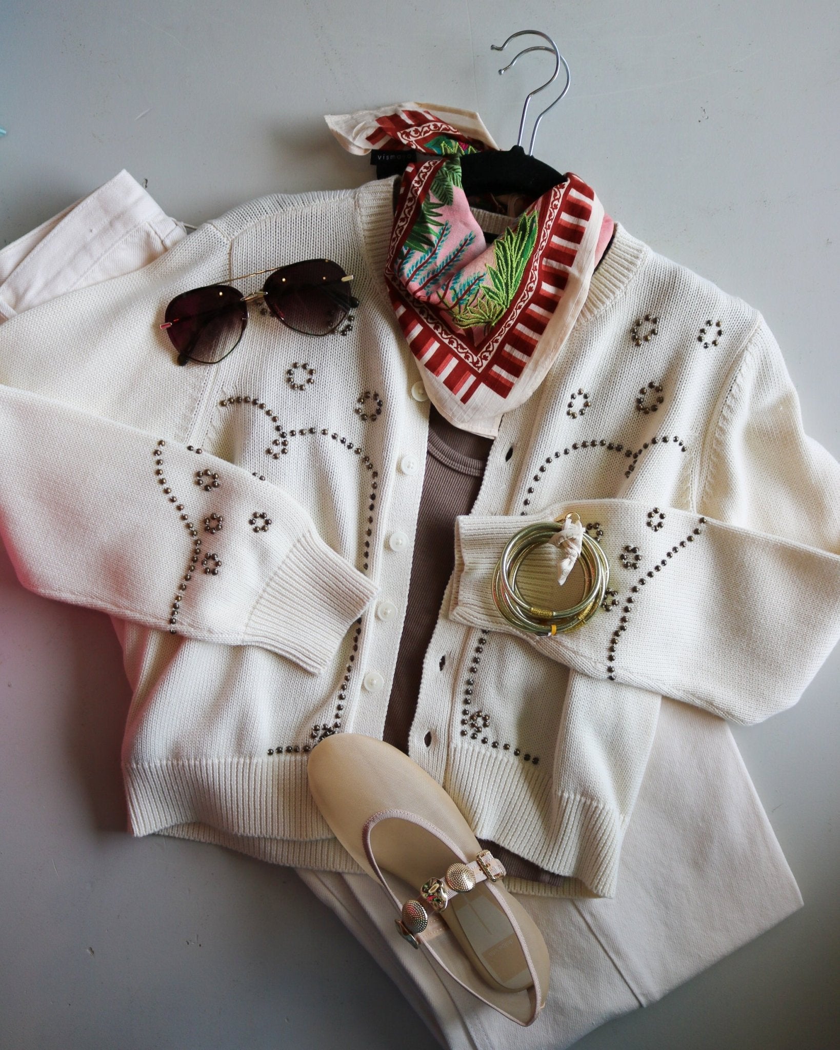 Studded Design Cardigan - Olive You BoutiqueTHE GREAT229215