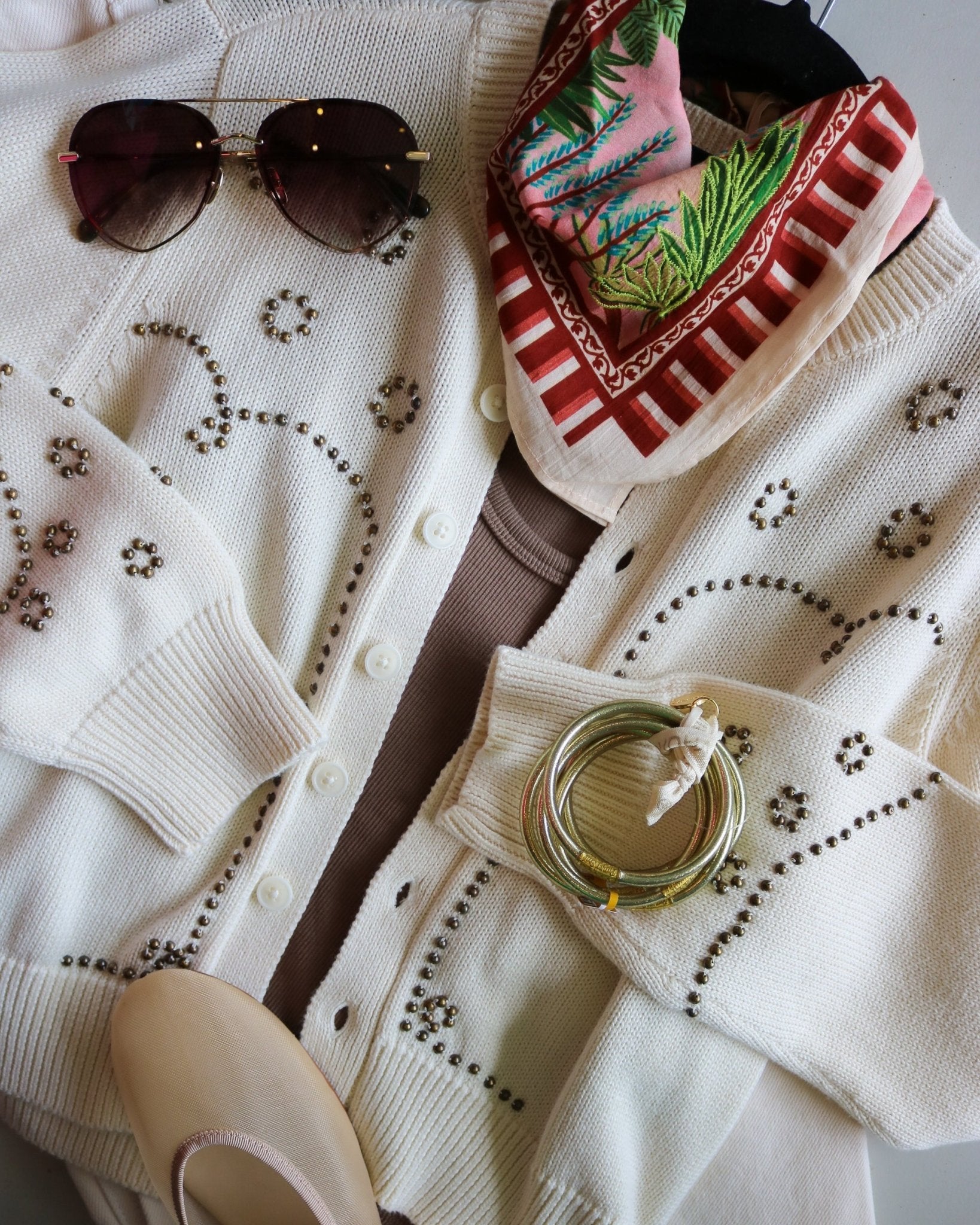 Studded Design Cardigan - Olive You BoutiqueTHE GREAT229215S559936S