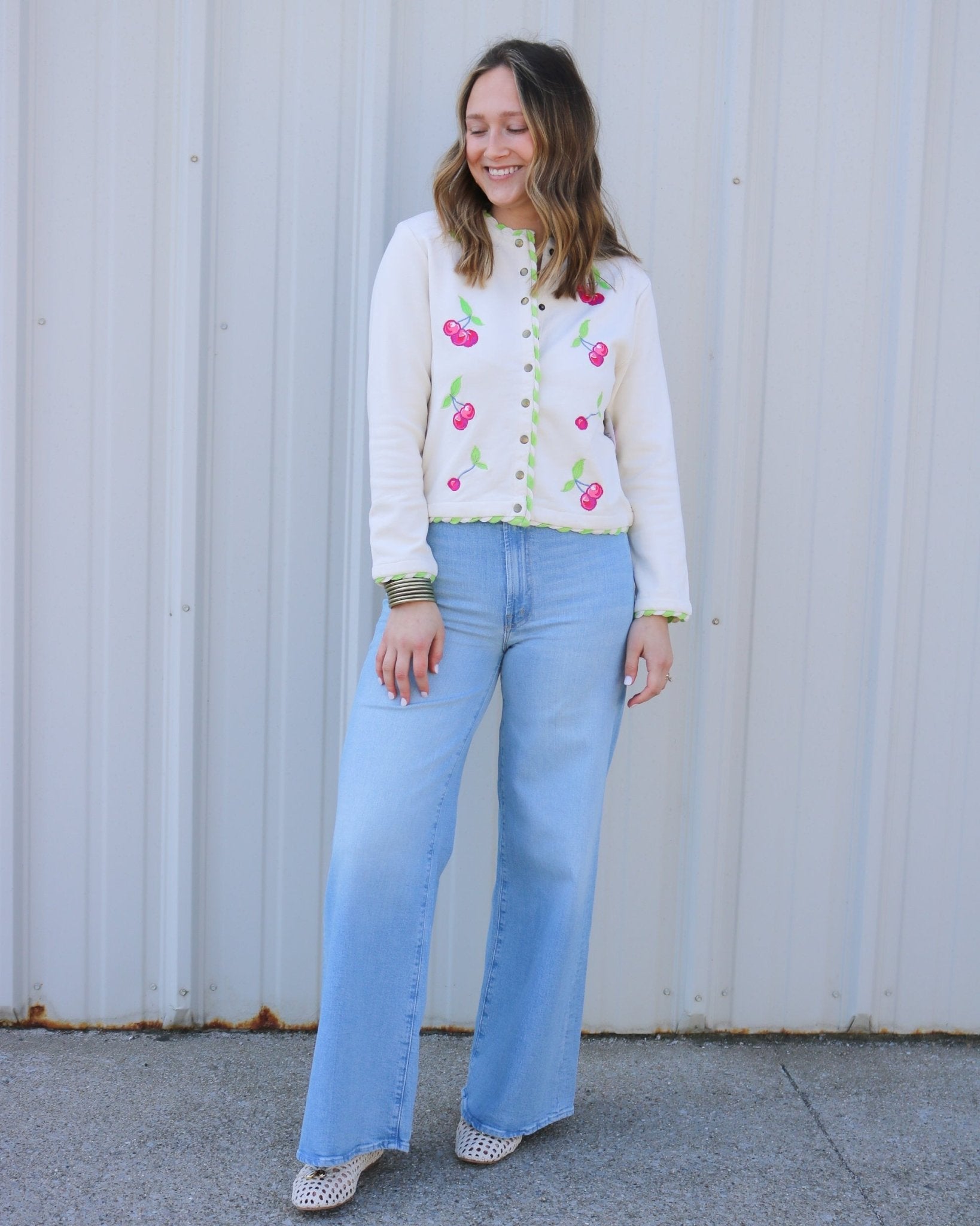 Cherry Embroidered Cardigan - Olive You BoutiqueELIZABETH JAMES THE LABEL227778277298