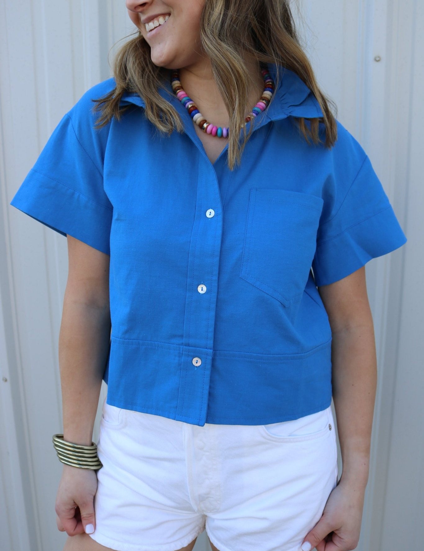 Easy Does It Ruffle Collar Blouse - Olive You BoutiqueOLIVE YOU232098T29380