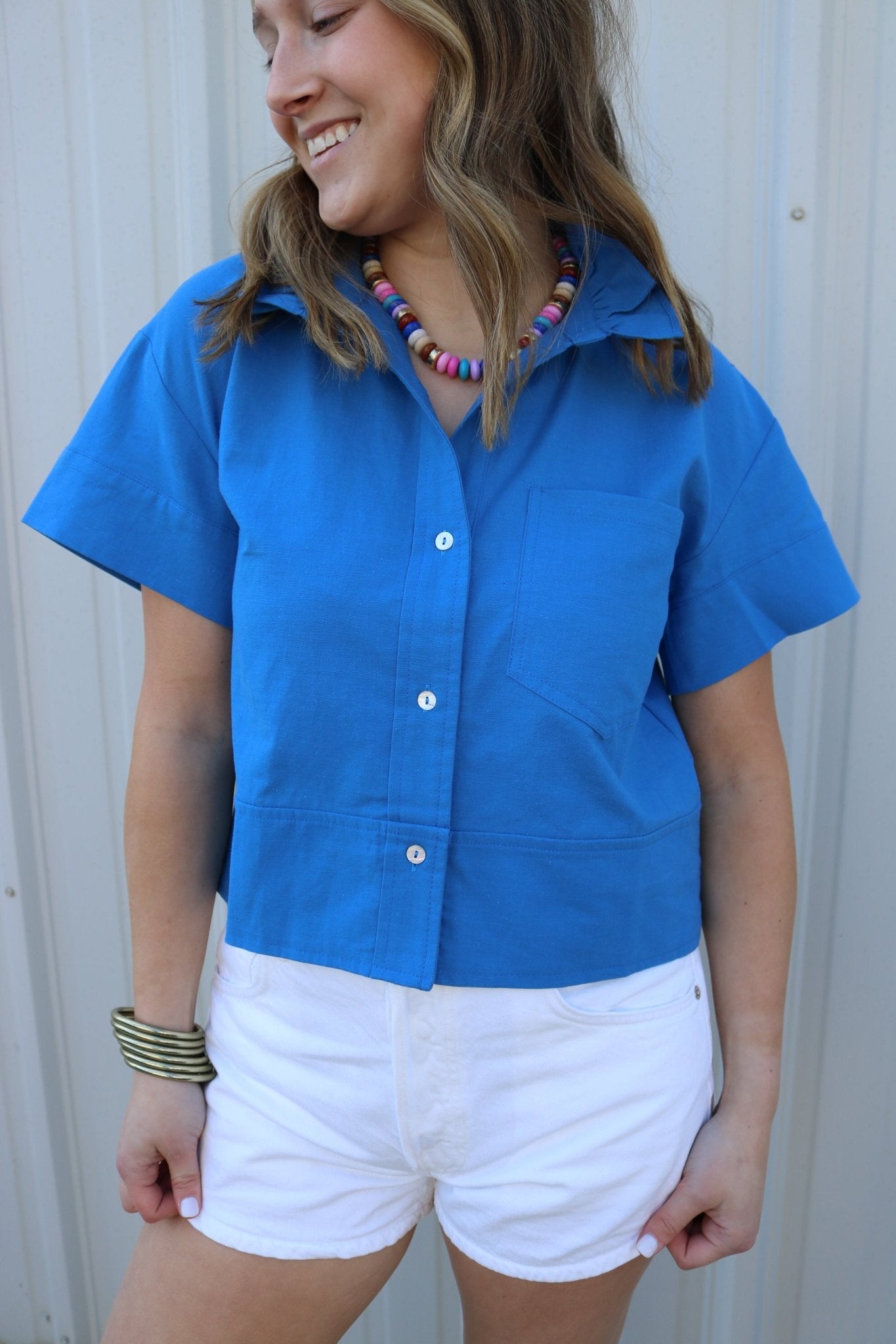 Easy Does It Ruffle Collar Blouse - Olive You BoutiqueOLIVE YOU232098T29380