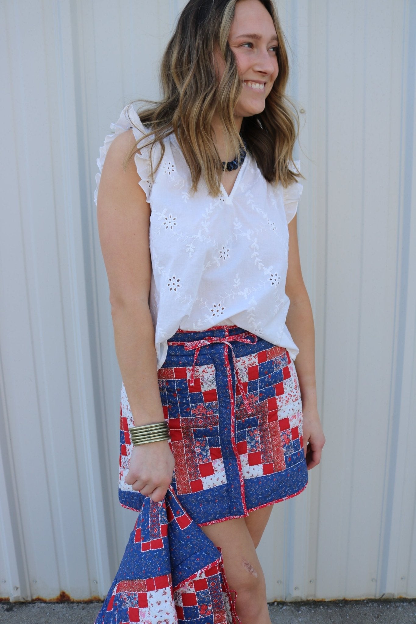 Louise Patchwork Skirt - Olive You BoutiqueLOVE THE LABEL228400L2601-8039