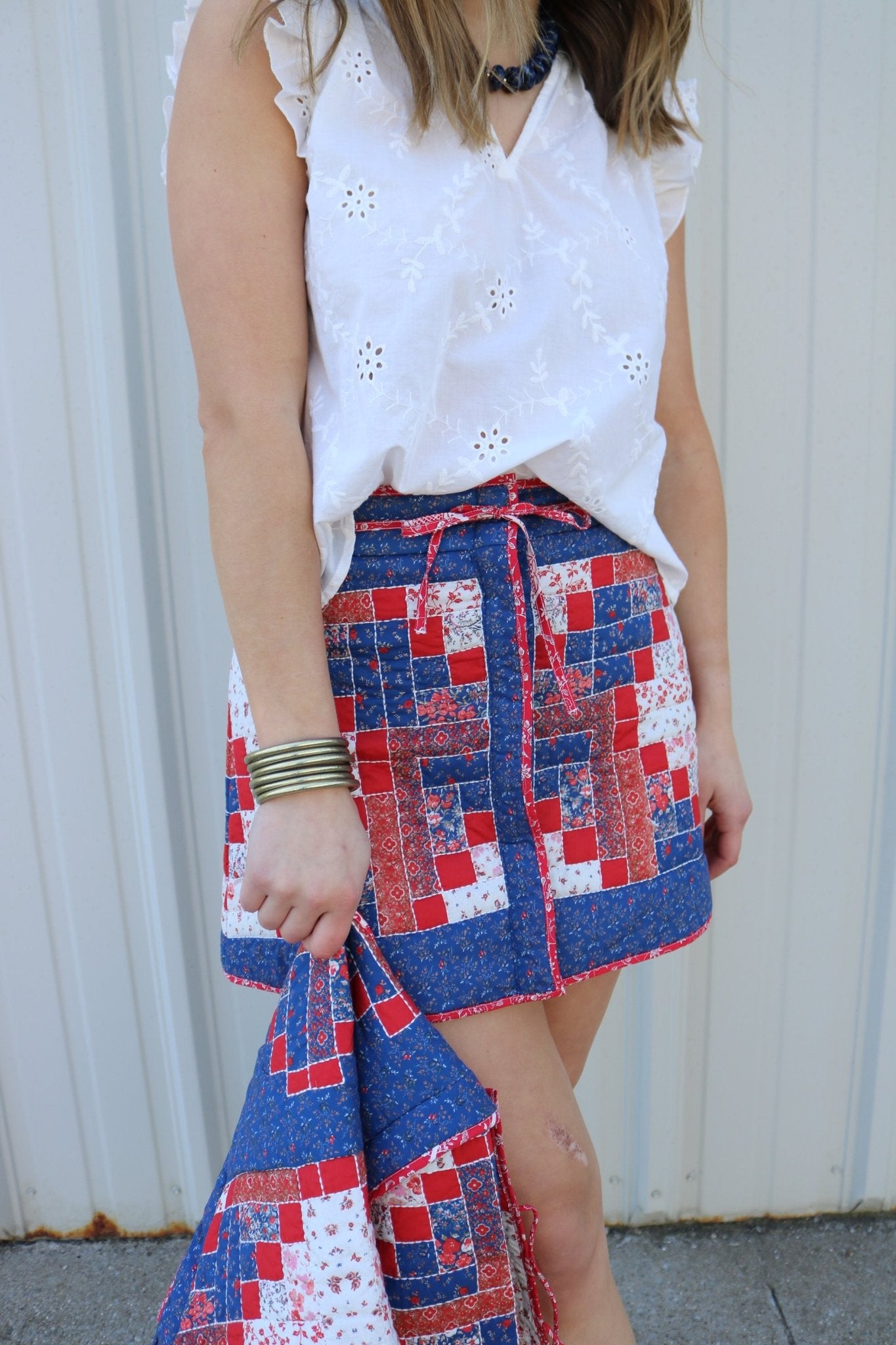 Louise Patchwork Skirt - Olive You BoutiqueLOVE THE LABEL228400L2601-8039