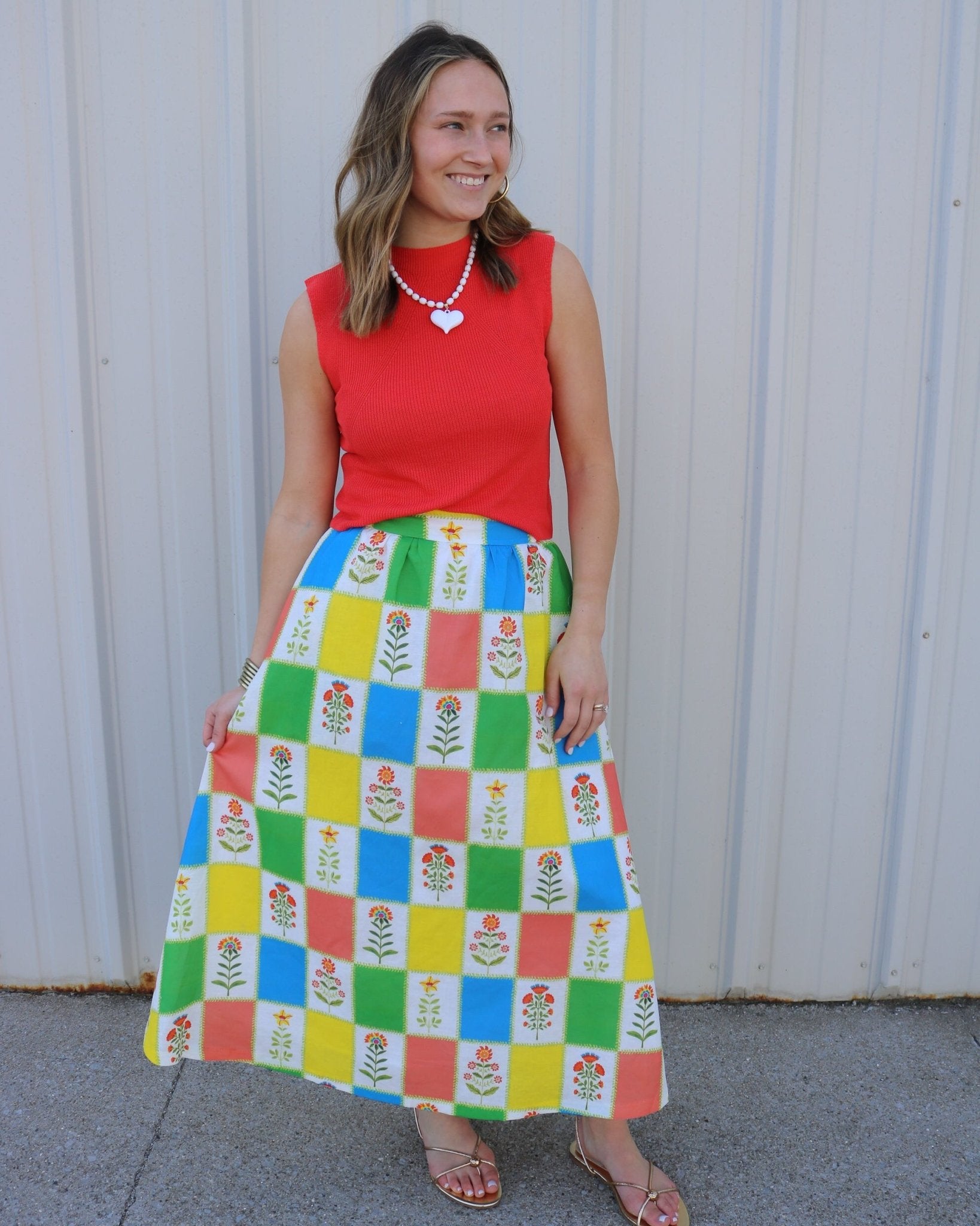 Floral Check Maddie Skirt - Olive You BoutiquePROSPERINA226710PR1263K