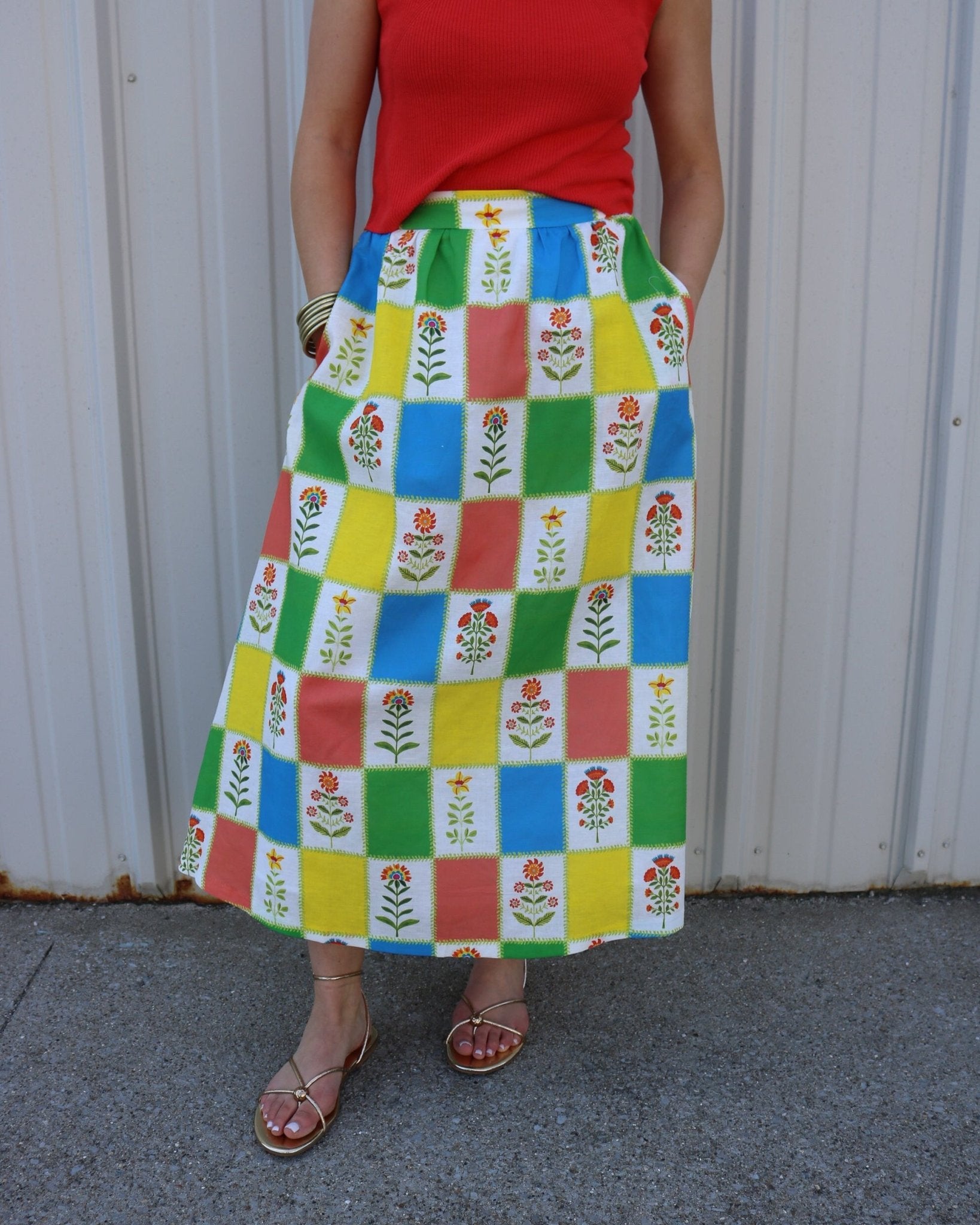 Floral Check Maddie Skirt - Olive You BoutiquePROSPERINA226710PR1263K