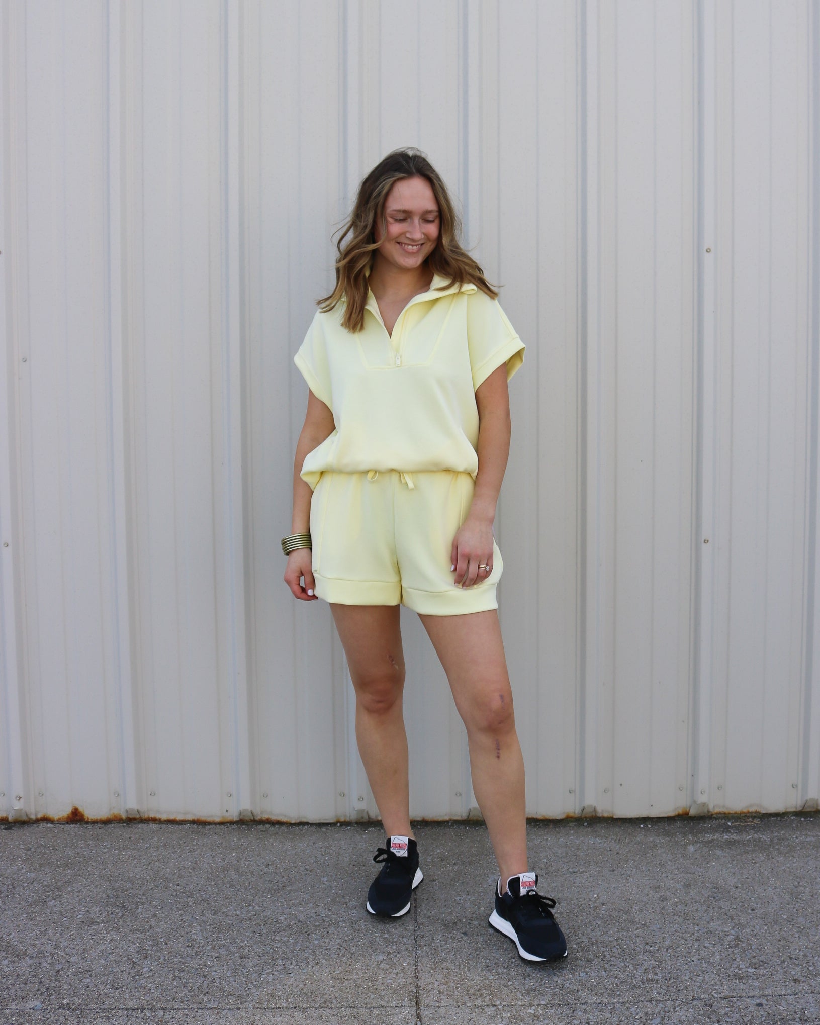 Scuba Short Sleeve Zip Top - Olive You BoutiqueRAE MODE231675T0067