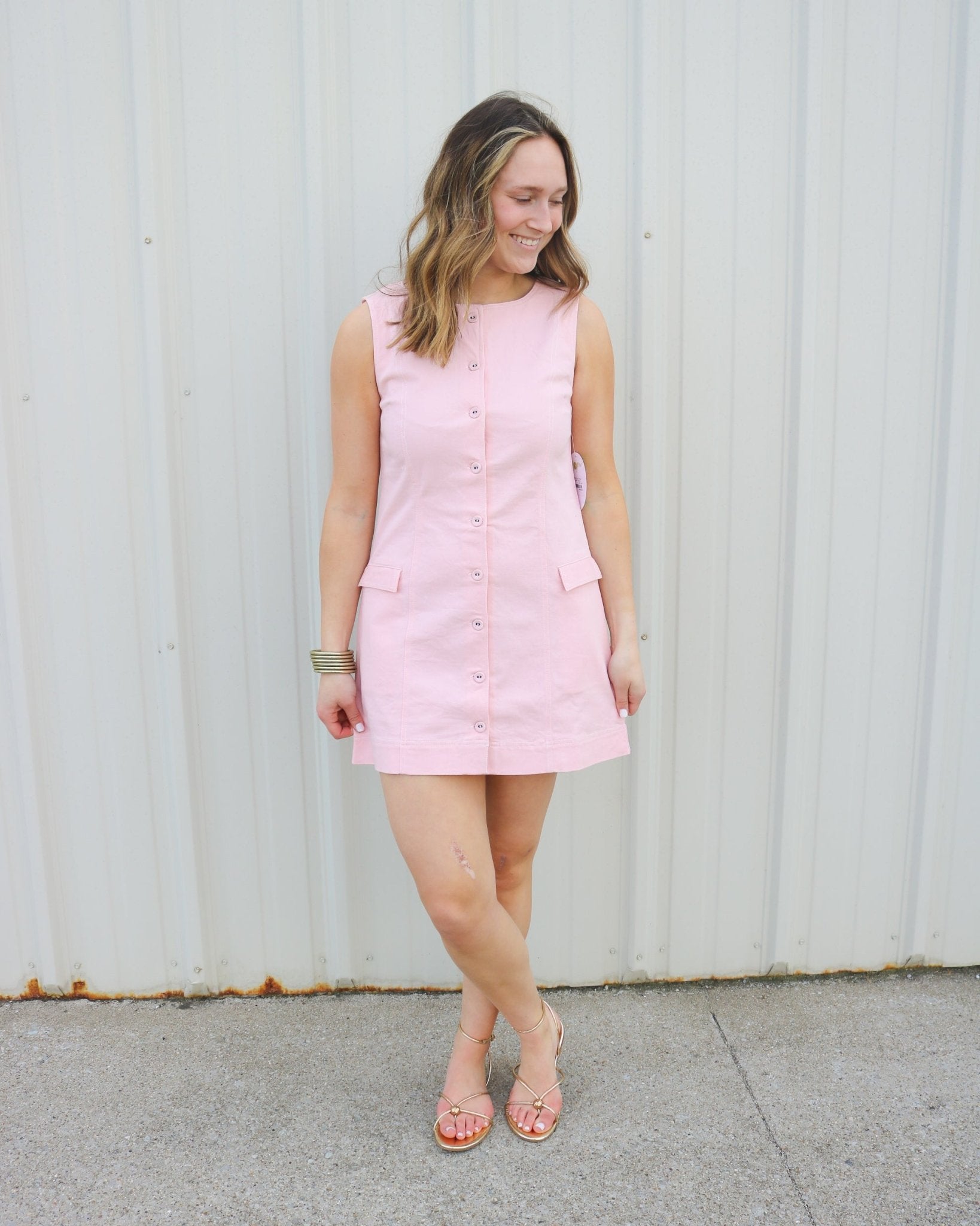 Button Front Pocket Mini Dress - Olive You BoutiqueELIZABETH JAMES THE LABEL2277711134293