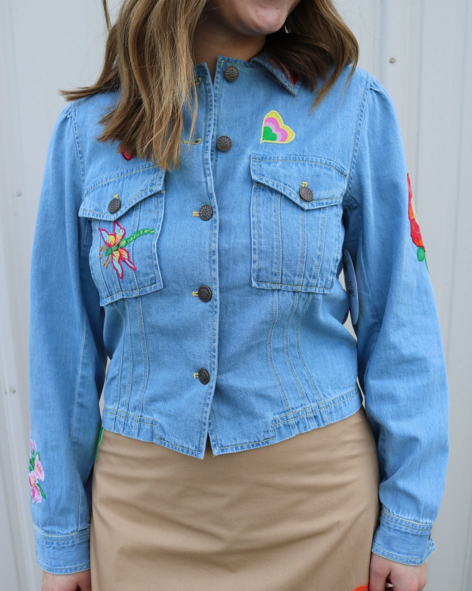 Scottie Patched Denim Jacket - Olive You BoutiqueELIZABETH JAMES THE LABEL227780
